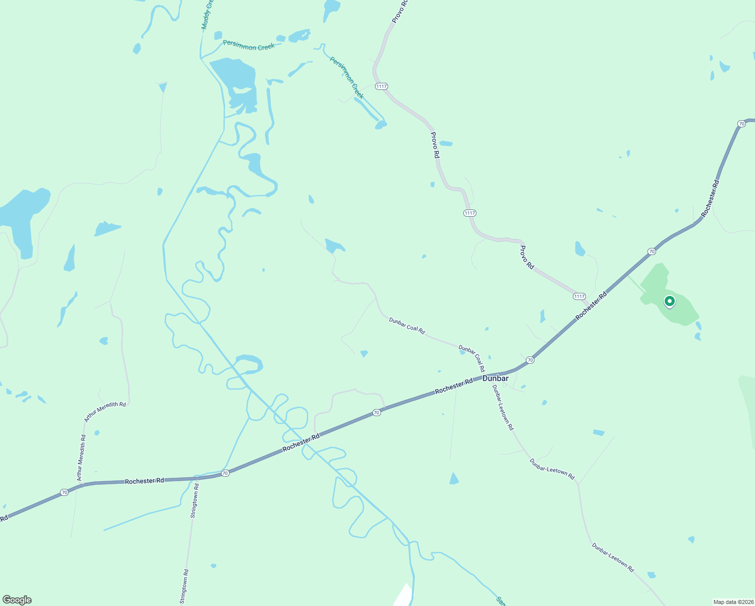 map of restaurants, bars, coffee shops, grocery stores, and more near Dunbar Coal Road in Butler County