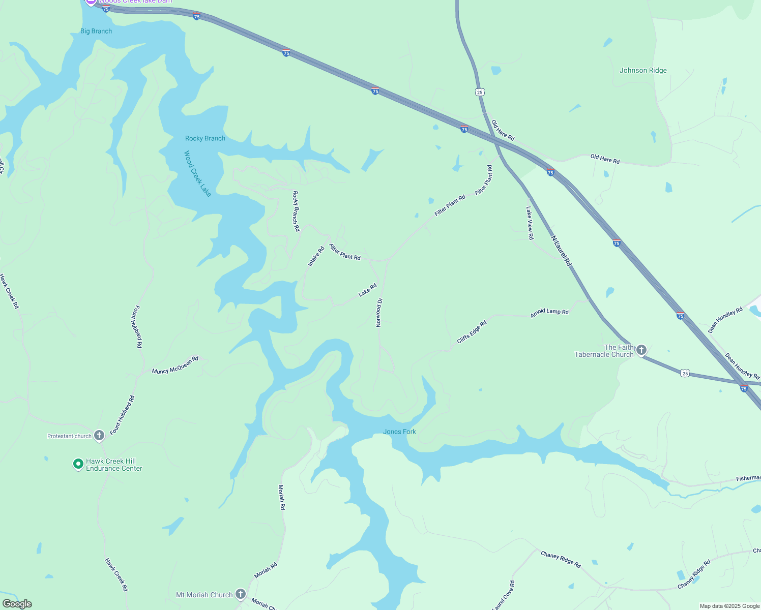map of restaurants, bars, coffee shops, grocery stores, and more near 253 Norwood Drive in East Bernstadt