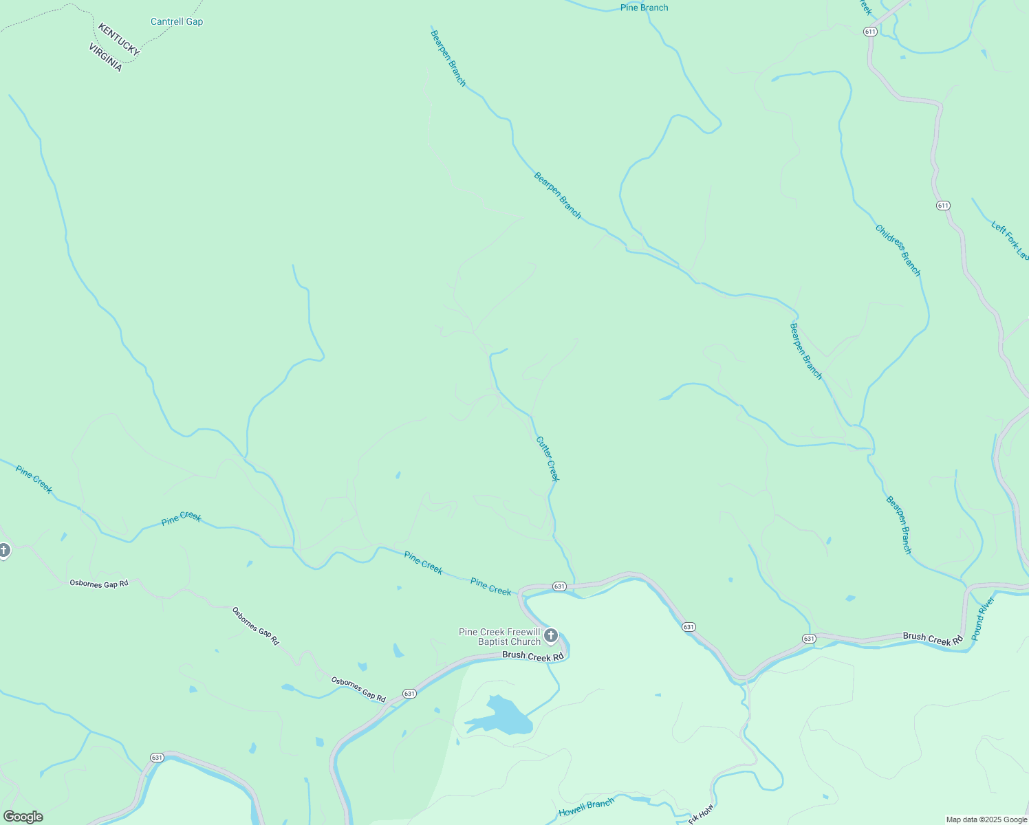 map of restaurants, bars, coffee shops, grocery stores, and more near State Route 622 in Dickenson County