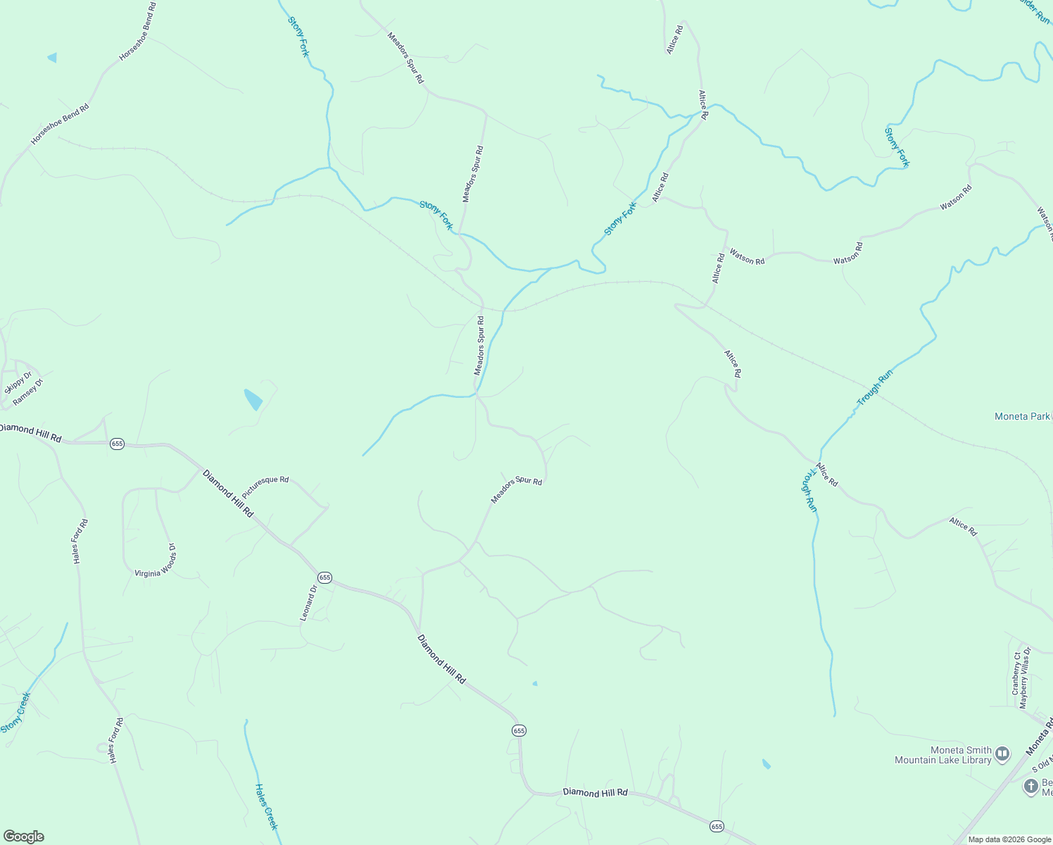 map of restaurants, bars, coffee shops, grocery stores, and more near 4716 Meadors Spur Road in Moneta
