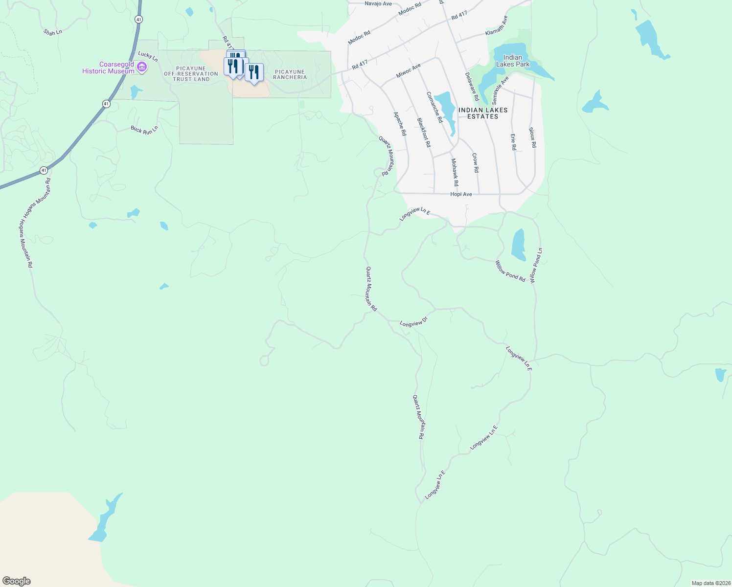 map of restaurants, bars, coffee shops, grocery stores, and more near 47050 Coopers Hawk Court in Coarsegold