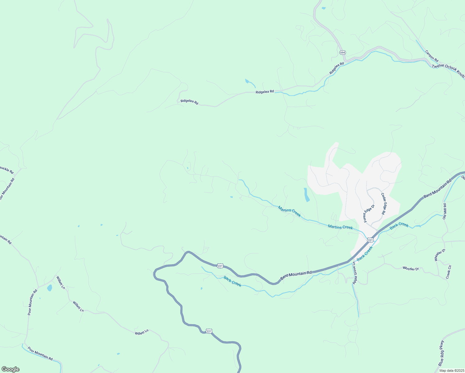 map of restaurants, bars, coffee shops, grocery stores, and more near 8428 Martins Creek Road in Roanoke