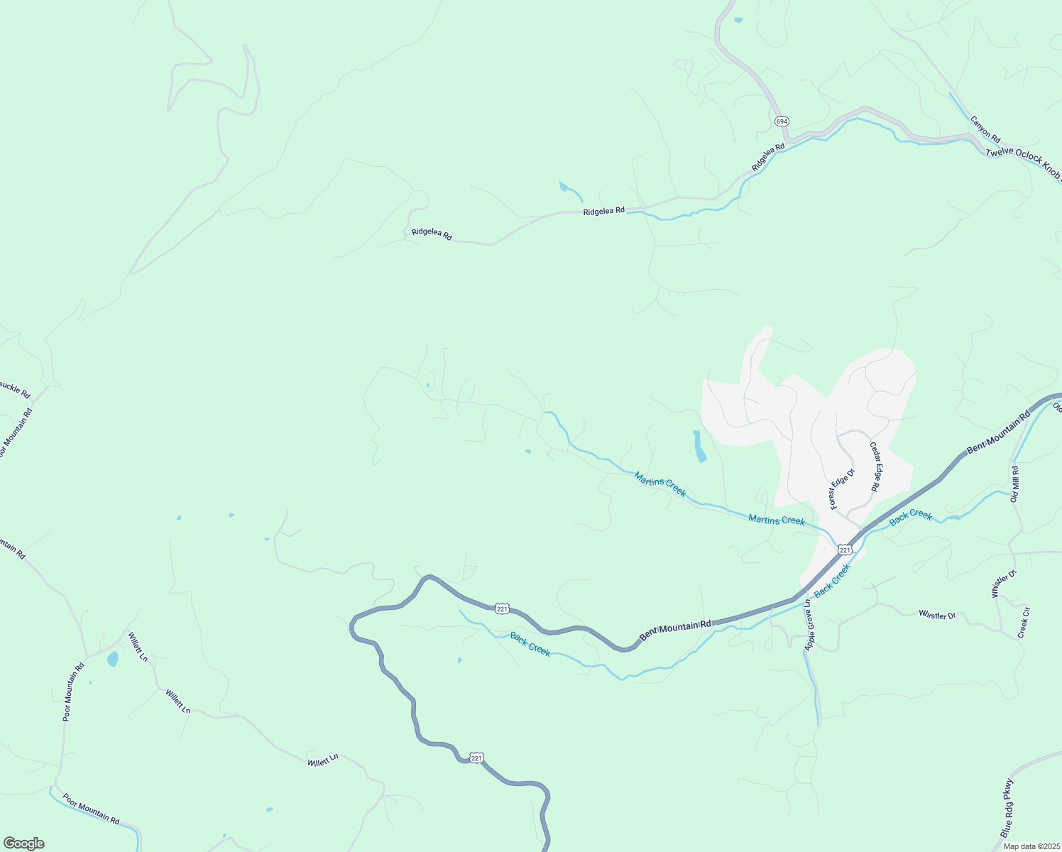 map of restaurants, bars, coffee shops, grocery stores, and more near 8428 Martins Creek Road in Roanoke