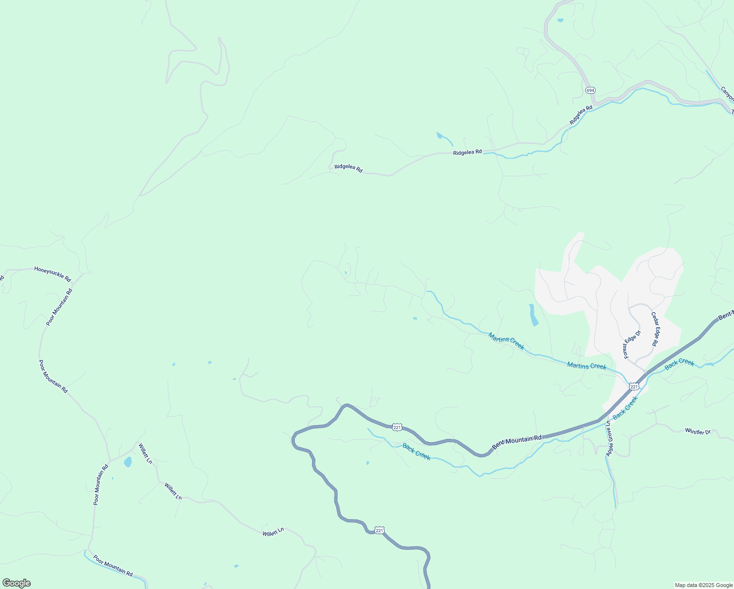 map of restaurants, bars, coffee shops, grocery stores, and more near 8550 Martins Creek Road in Roanoke