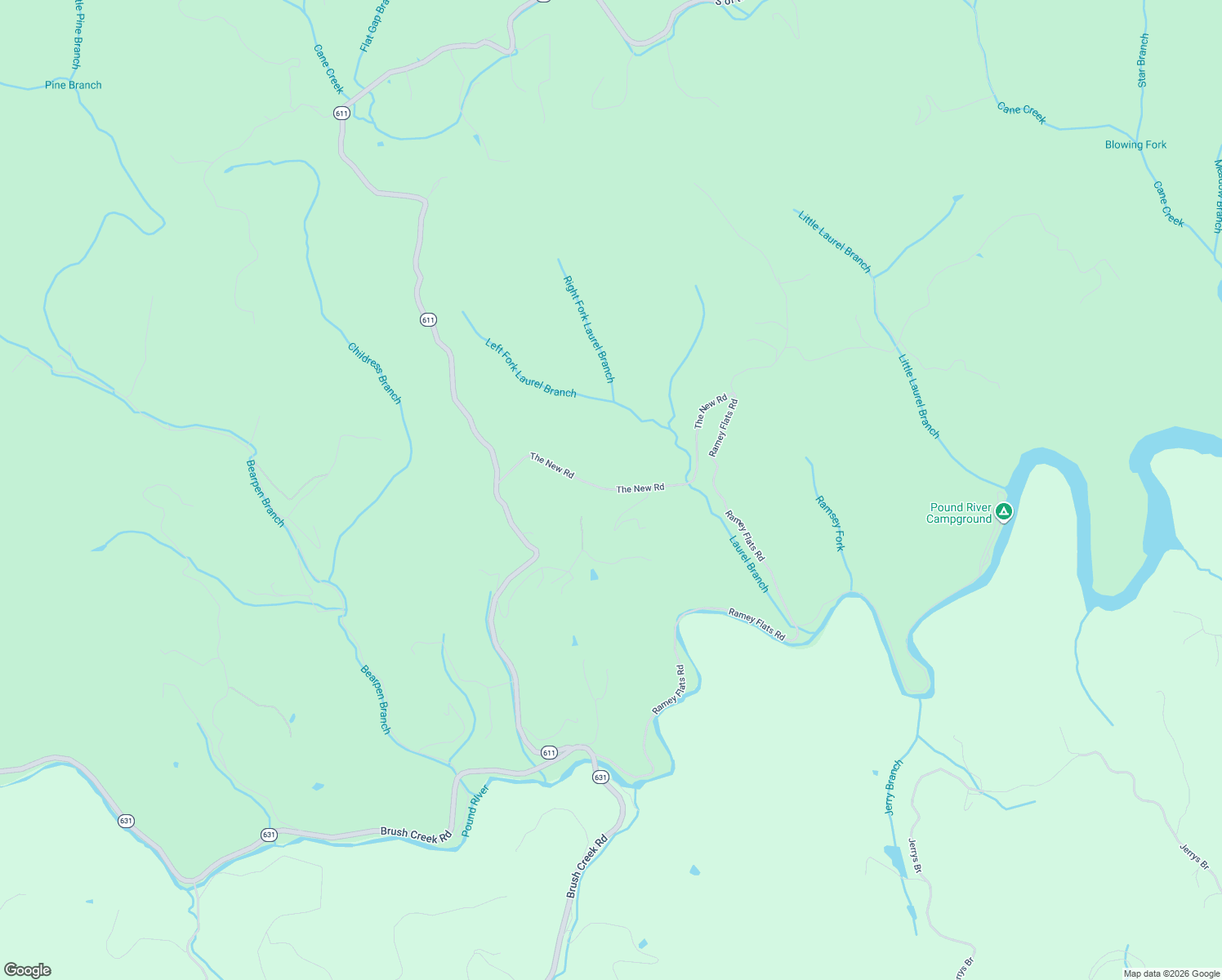 map of restaurants, bars, coffee shops, grocery stores, and more near State Route 742 in Dickenson County