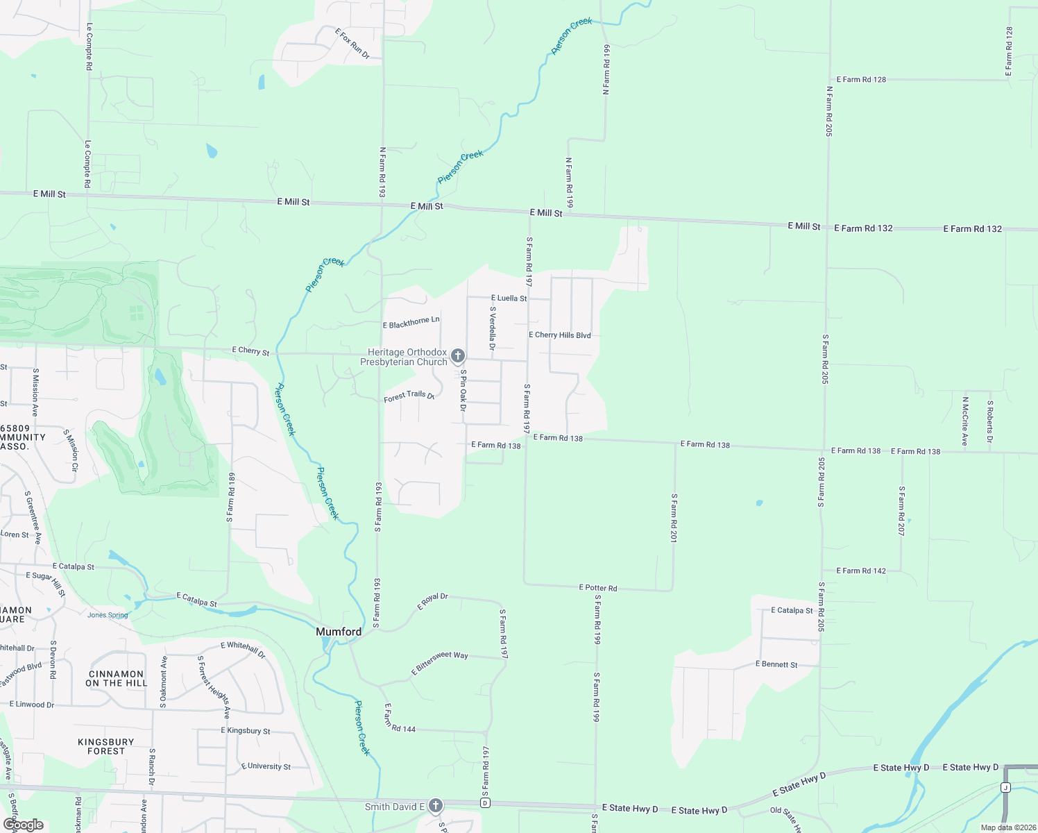 map of restaurants, bars, coffee shops, grocery stores, and more near 741 South Farm Road 197 in Springfield