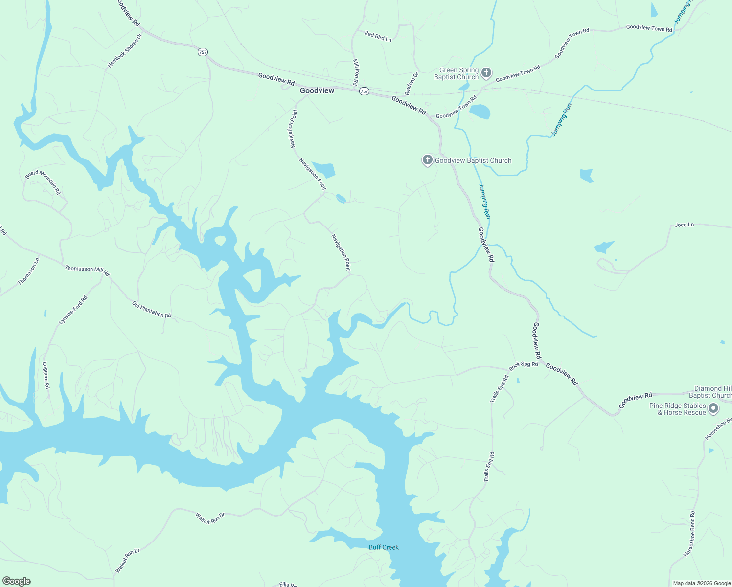 map of restaurants, bars, coffee shops, grocery stores, and more near 2162-2264 Navigation Point in Goodview
