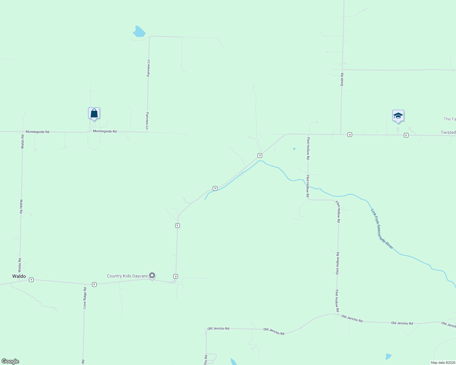 map of restaurants, bars, coffee shops, grocery stores, and more near State Highway V in Seymour