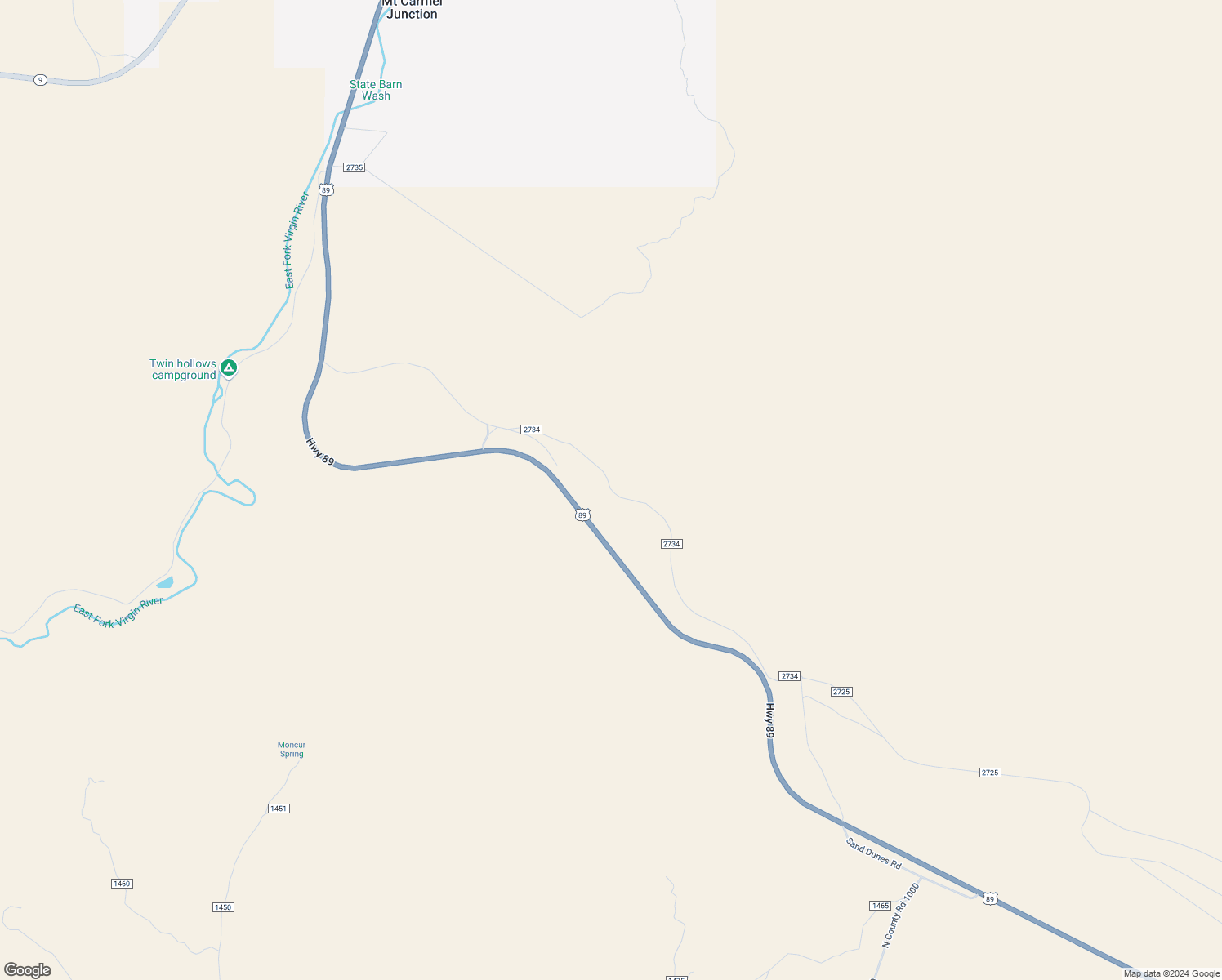 map of restaurants, bars, coffee shops, grocery stores, and more near Sands in Orderville