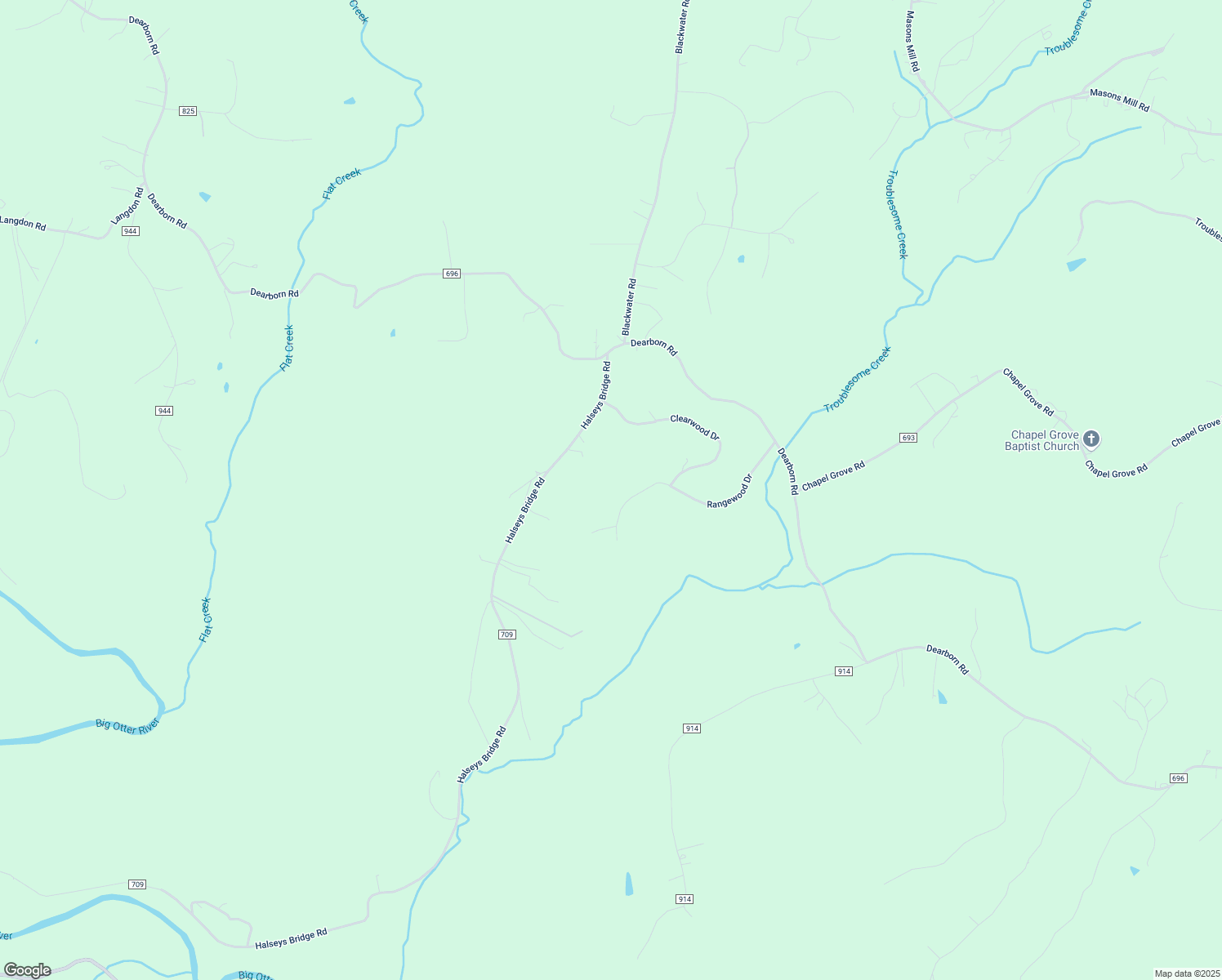 map of restaurants, bars, coffee shops, grocery stores, and more near 563 Rangewood Drive in Evington