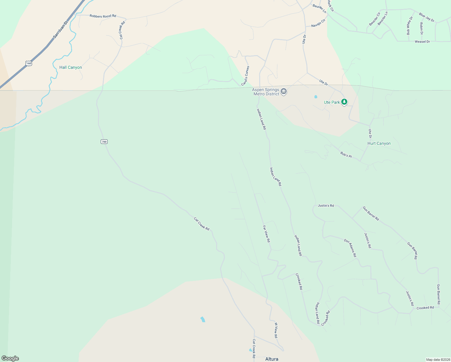 map of restaurants, bars, coffee shops, grocery stores, and more near 1742 West View Road in Pagosa Springs