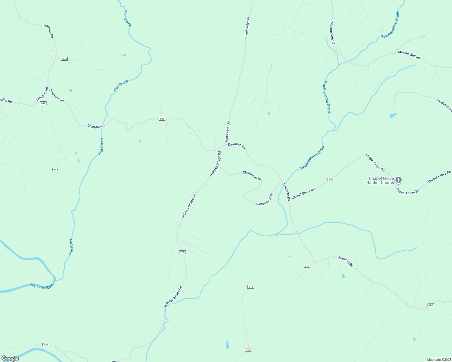 map of restaurants, bars, coffee shops, grocery stores, and more near 492 Clearwood Drive in Evington