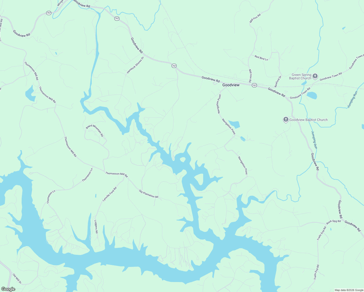 map of restaurants, bars, coffee shops, grocery stores, and more near 1655 Carroll Road in Goodview