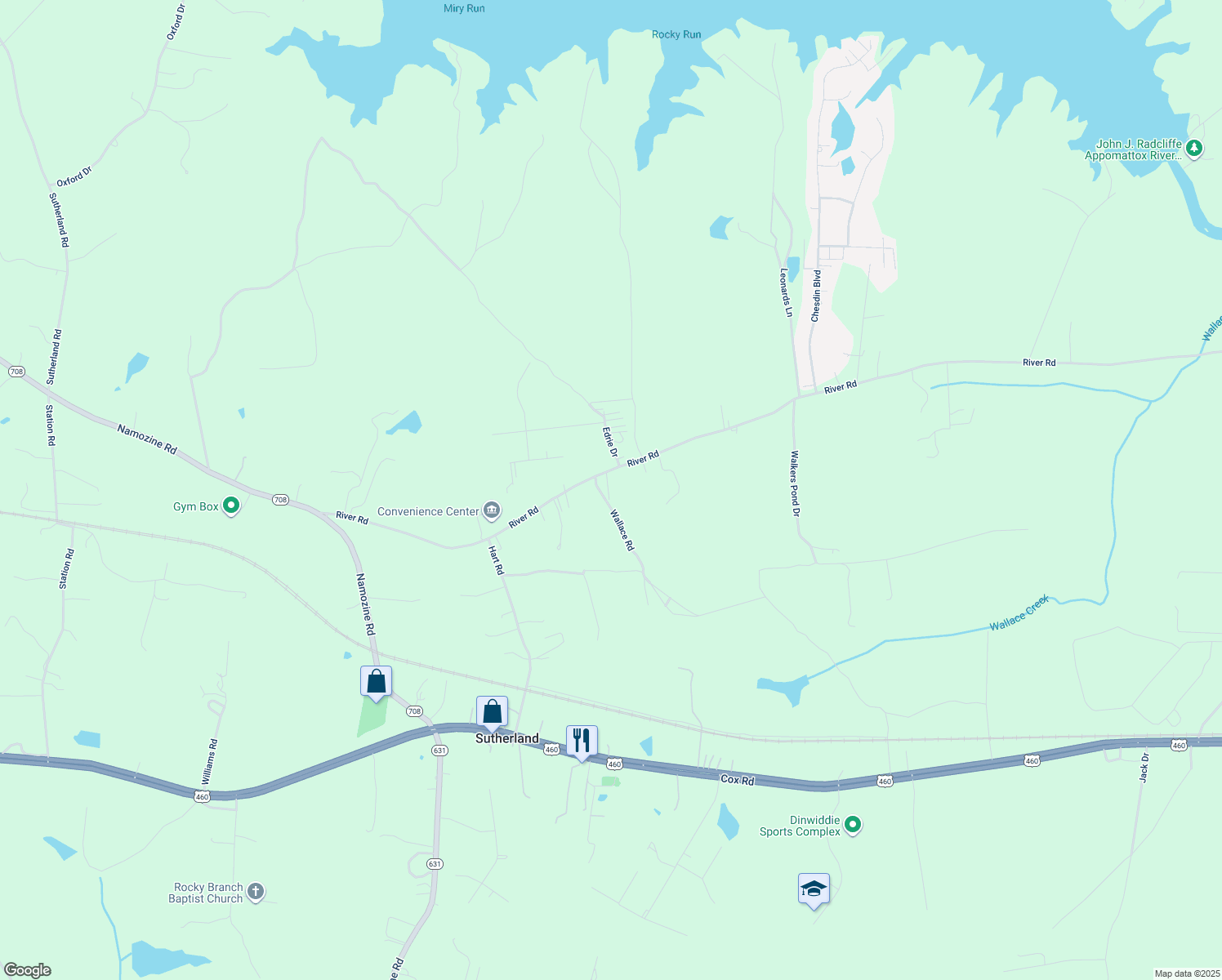 map of restaurants, bars, coffee shops, grocery stores, and more near 20209 River Road in Sutherland