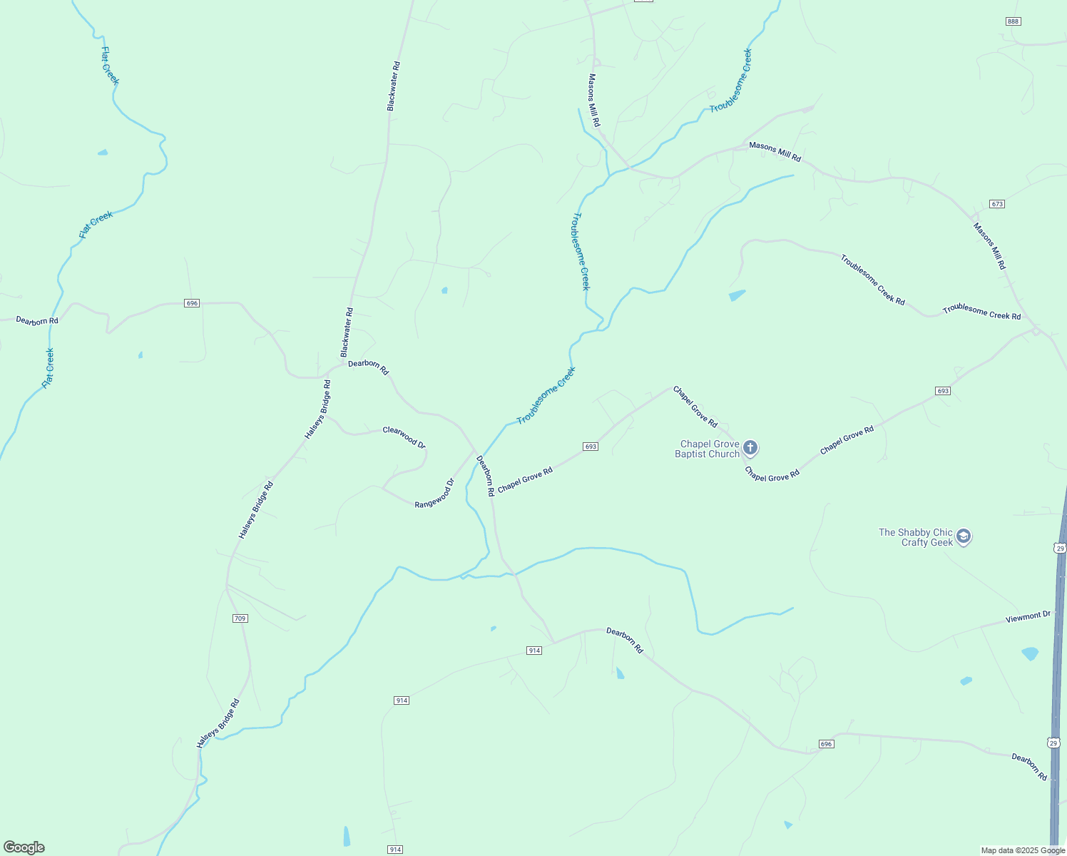 map of restaurants, bars, coffee shops, grocery stores, and more near 190 Cedar Terrace in Evington