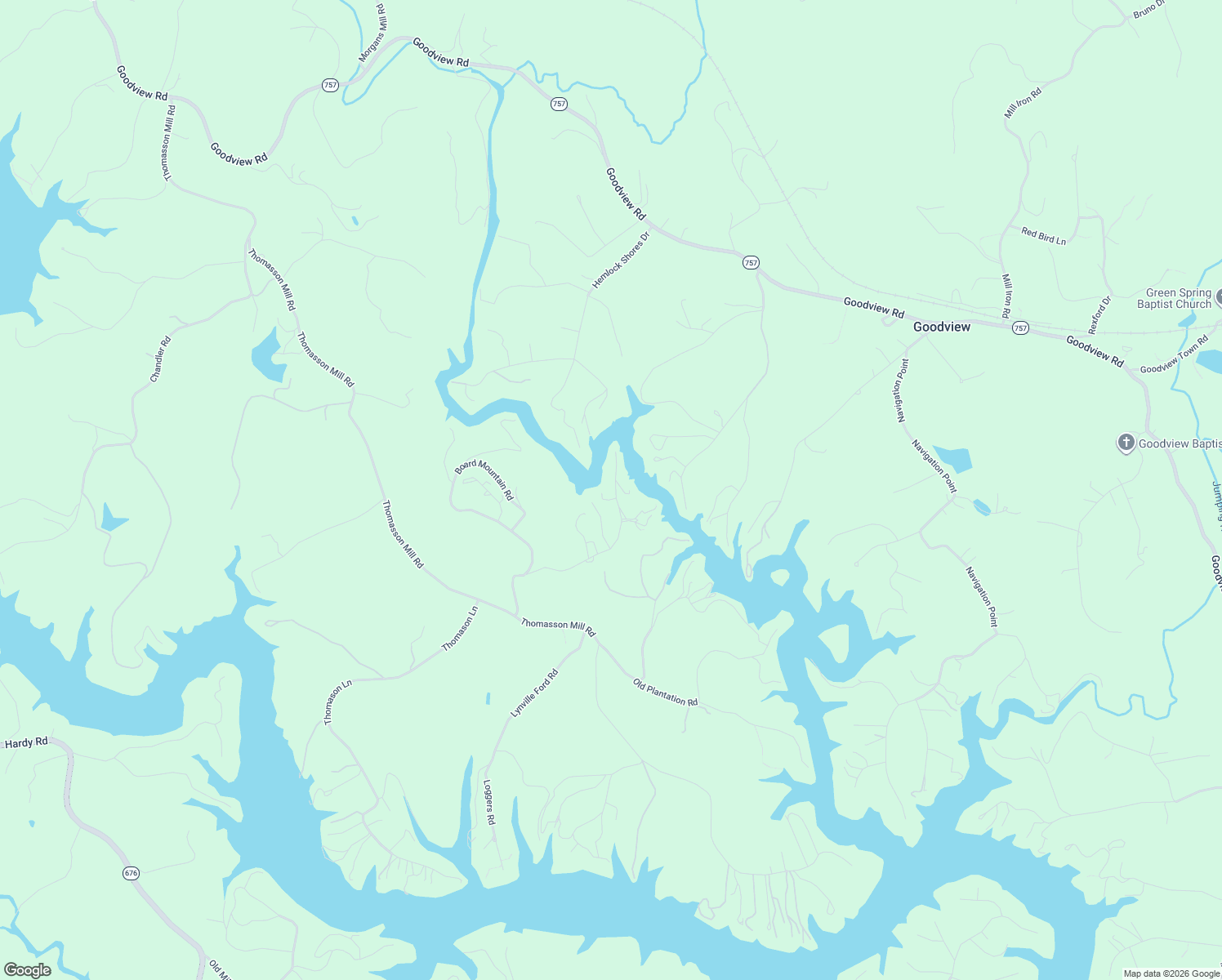 map of restaurants, bars, coffee shops, grocery stores, and more near 512 Ridgelake Road in Goodview