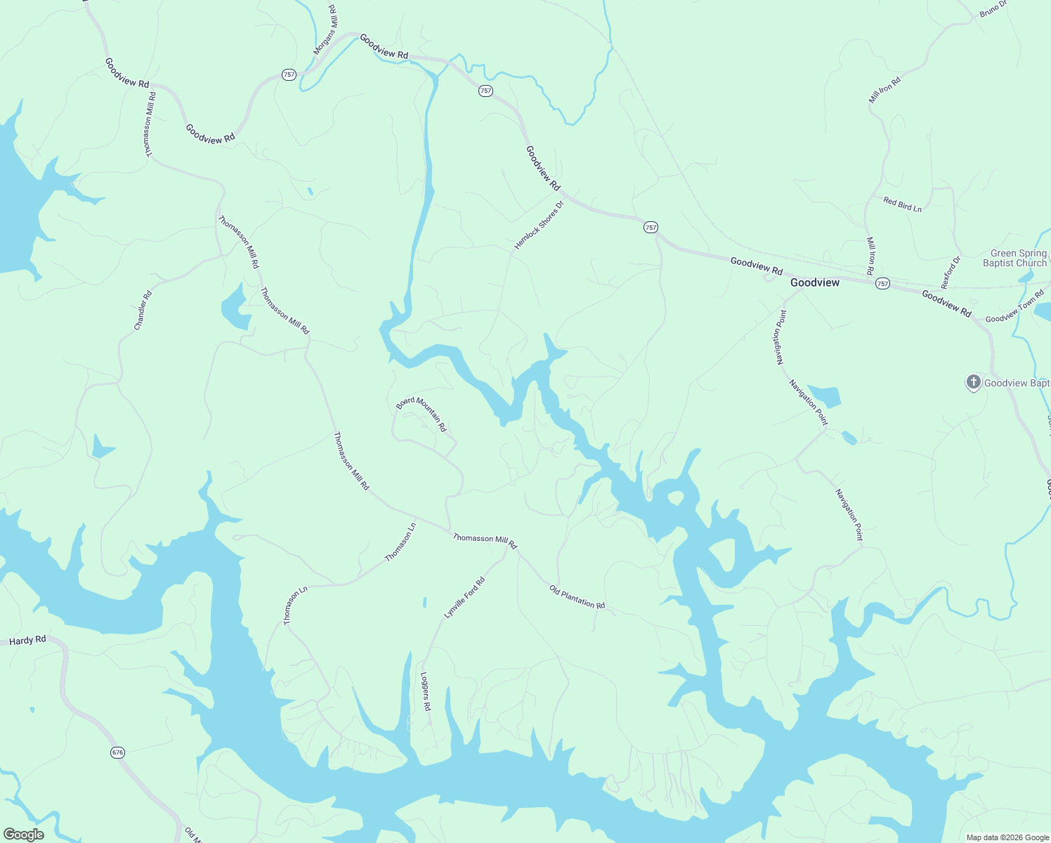 map of restaurants, bars, coffee shops, grocery stores, and more near 512 Ridgelake Road in Goodview