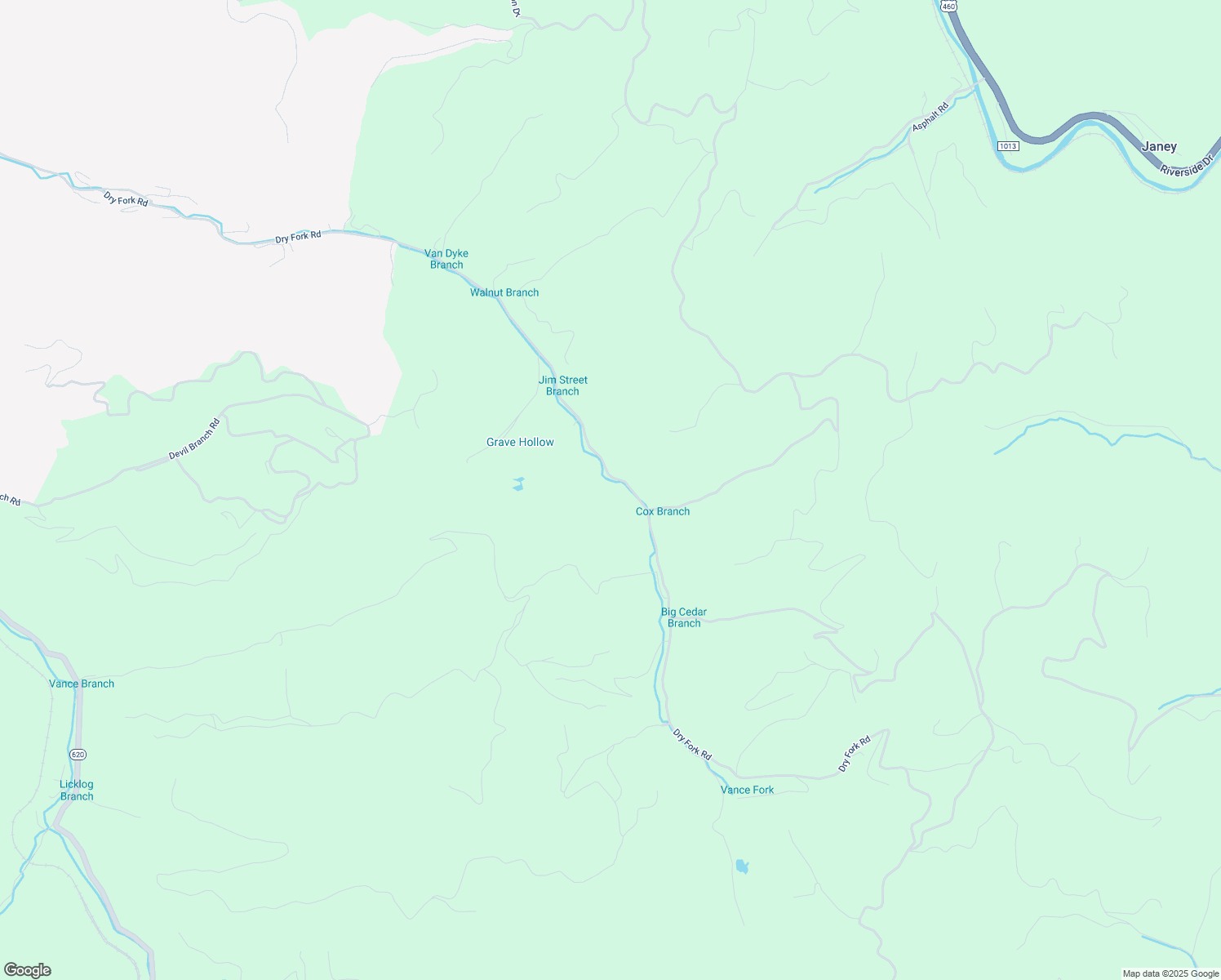 map of restaurants, bars, coffee shops, grocery stores, and more near 3818 Dry Fork Road in Vansant