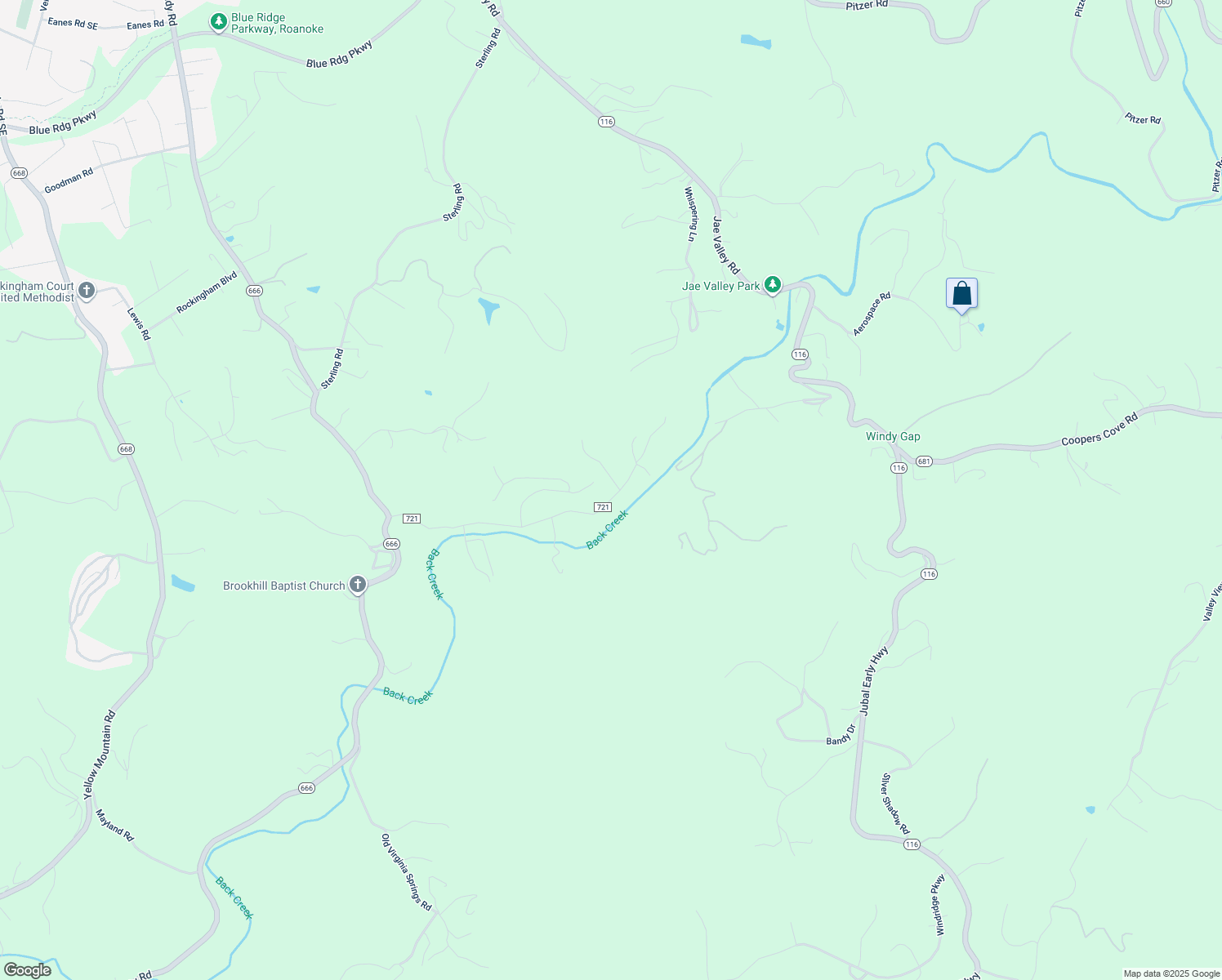 map of restaurants, bars, coffee shops, grocery stores, and more near 4907 Ferguson Valley Road in Roanoke