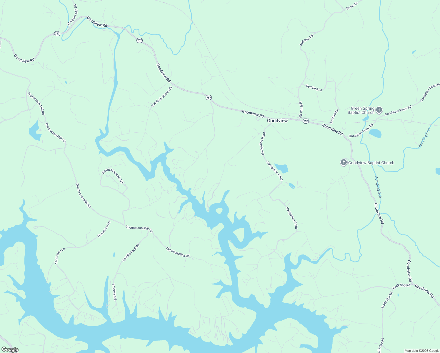 map of restaurants, bars, coffee shops, grocery stores, and more near 1655 Carroll Road in Goodview