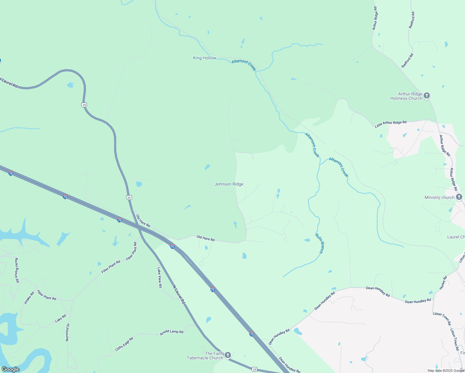 map of restaurants, bars, coffee shops, grocery stores, and more near 1374 Old Hare Road in East Bernstadt