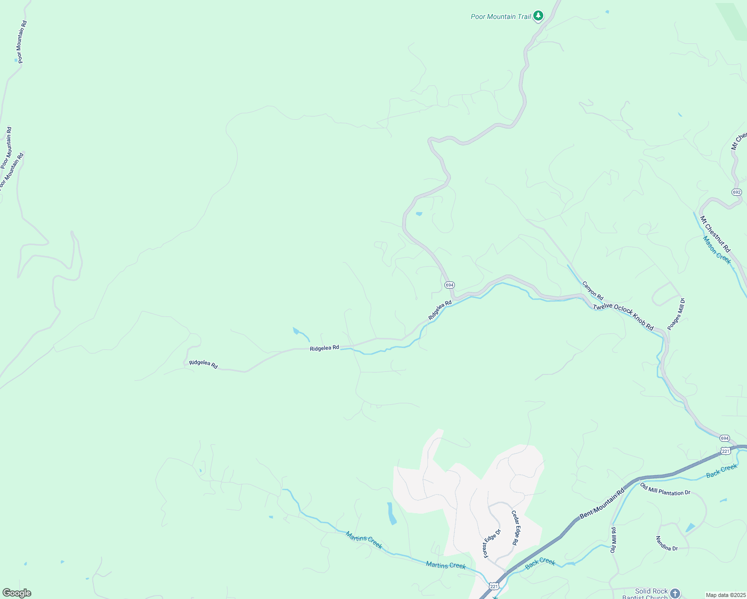 map of restaurants, bars, coffee shops, grocery stores, and more near 5431 Ridgelea Estates Dr in Roanoke