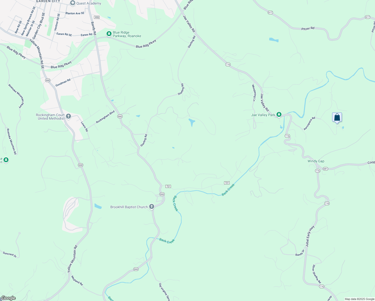 map of restaurants, bars, coffee shops, grocery stores, and more near 4236 Edenshire Road in Roanoke
