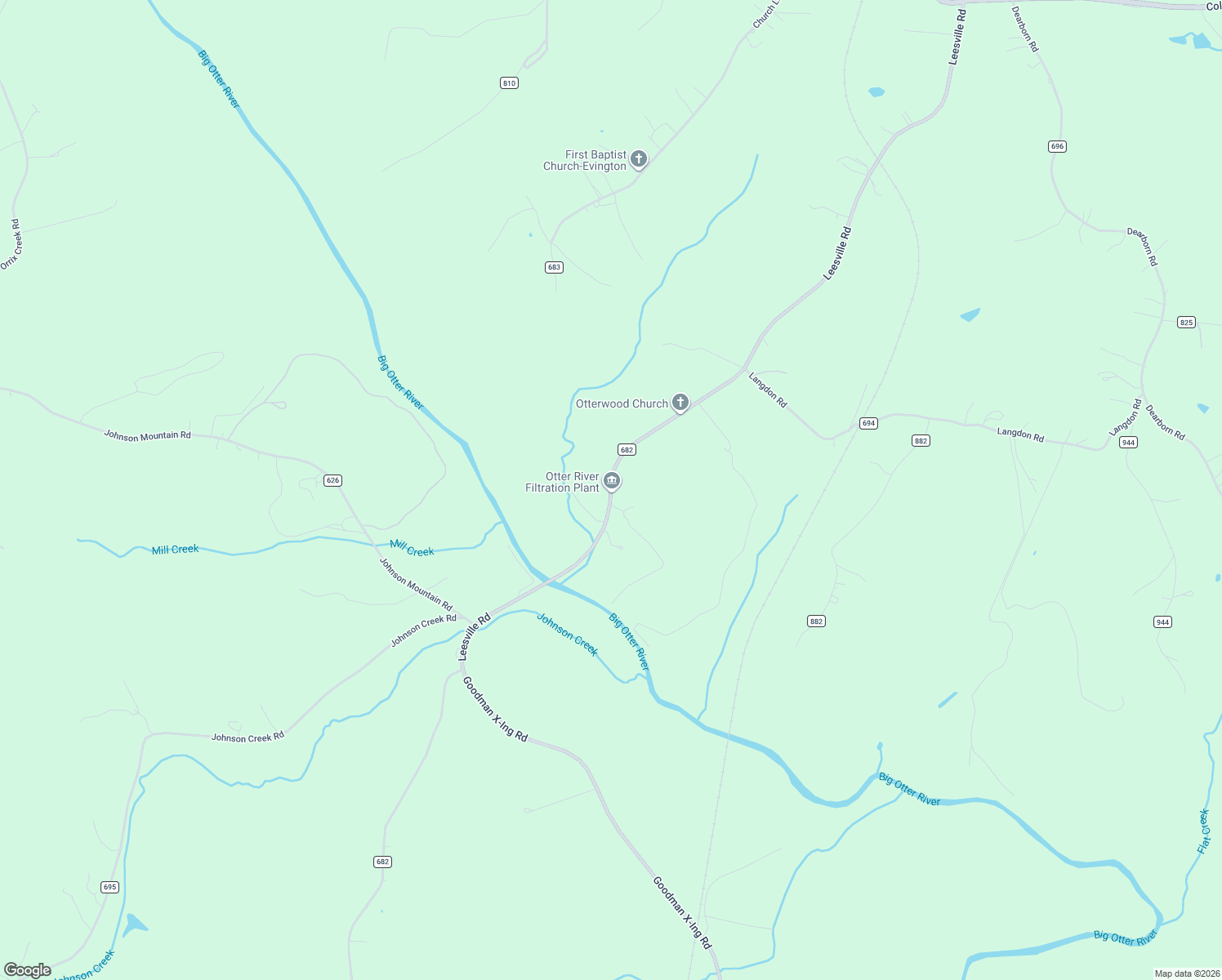 map of restaurants, bars, coffee shops, grocery stores, and more near 9625 Leesville Road in Evington