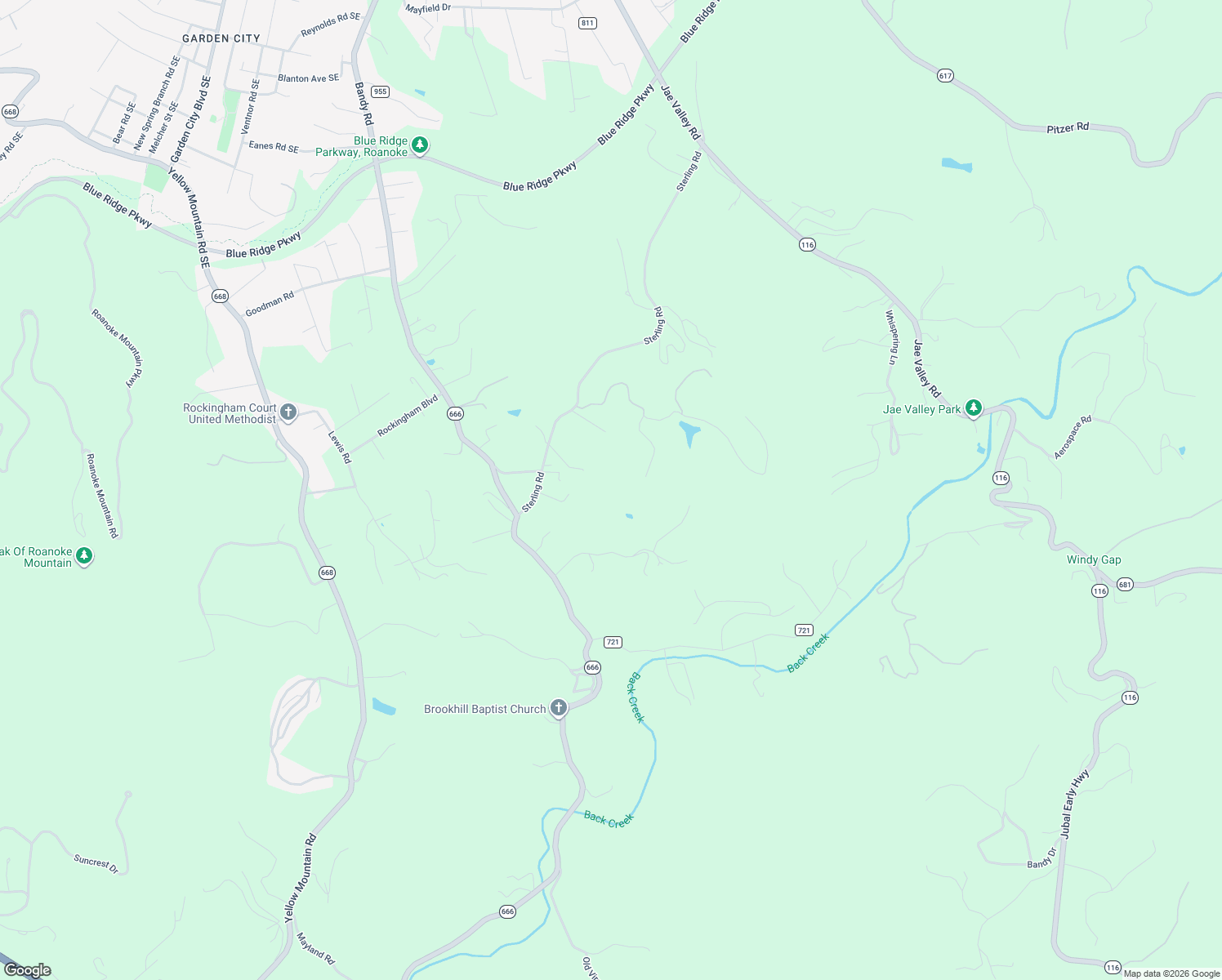 map of restaurants, bars, coffee shops, grocery stores, and more near 3968 Sterling Road in Roanoke