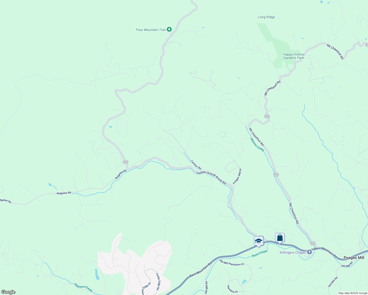 map of restaurants, bars, coffee shops, grocery stores, and more near 5566 Canyon Road in Roanoke