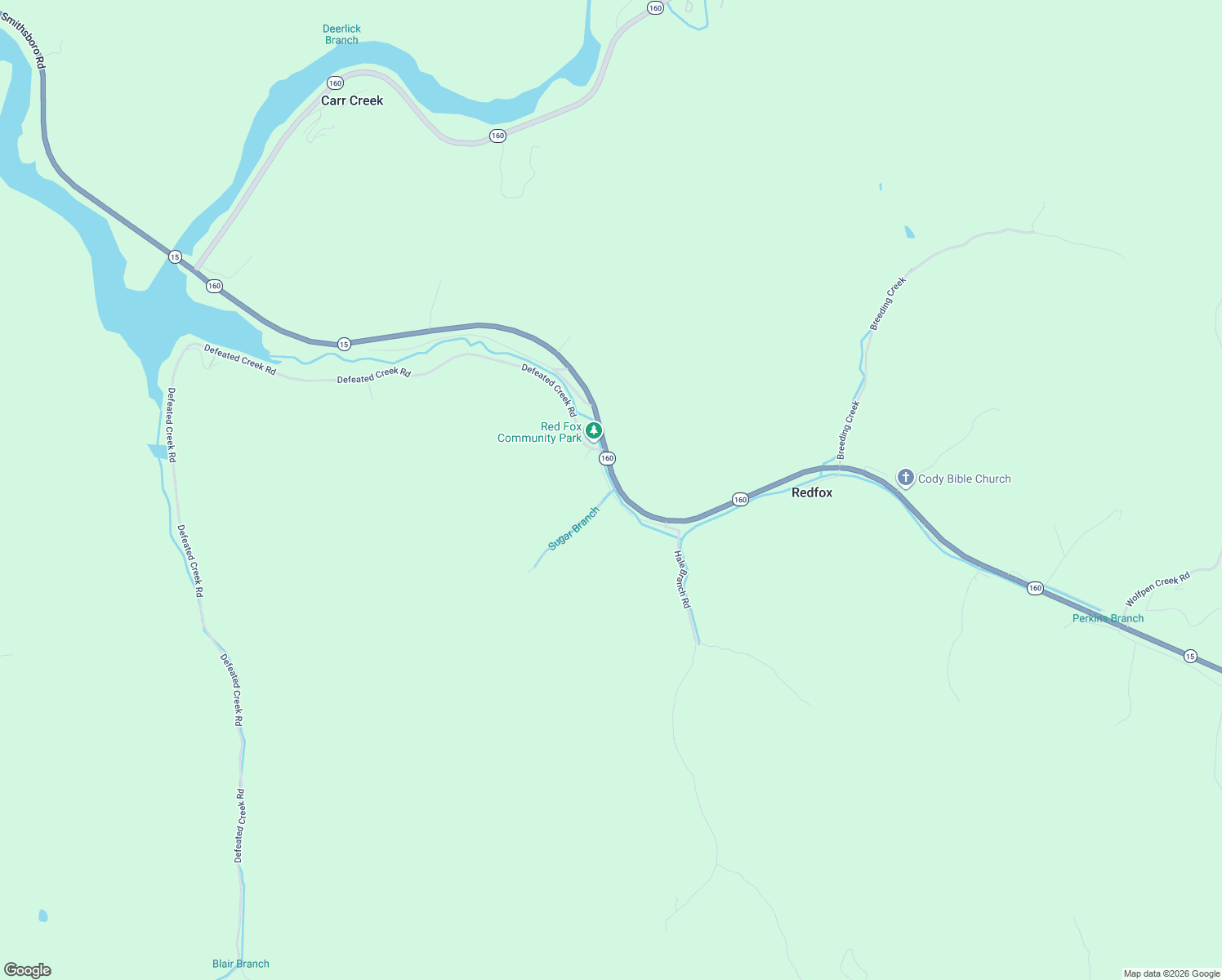 map of restaurants, bars, coffee shops, grocery stores, and more near 138-224 Old U.S. 15 Loop in Redfox