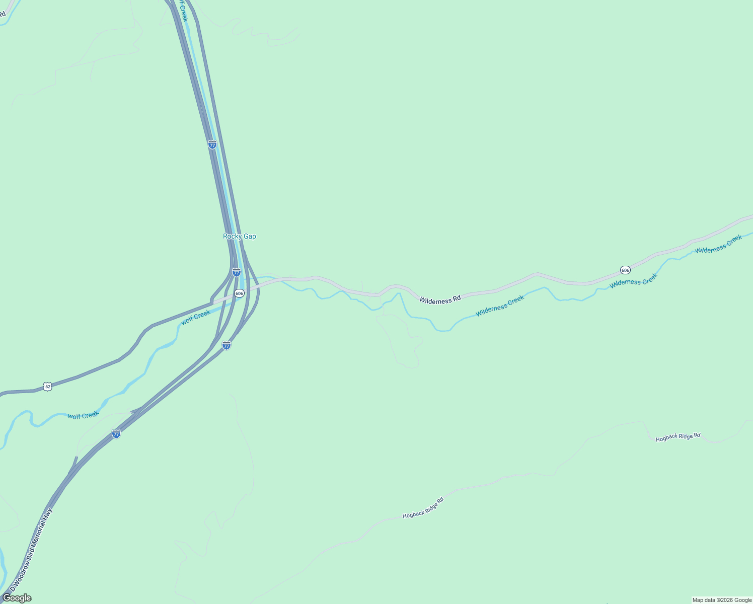 map of restaurants, bars, coffee shops, grocery stores, and more near Wilderness Road in Bland