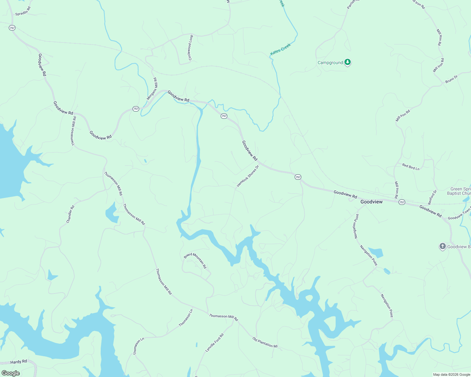 map of restaurants, bars, coffee shops, grocery stores, and more near 1001 Floyd Drive in Goodview