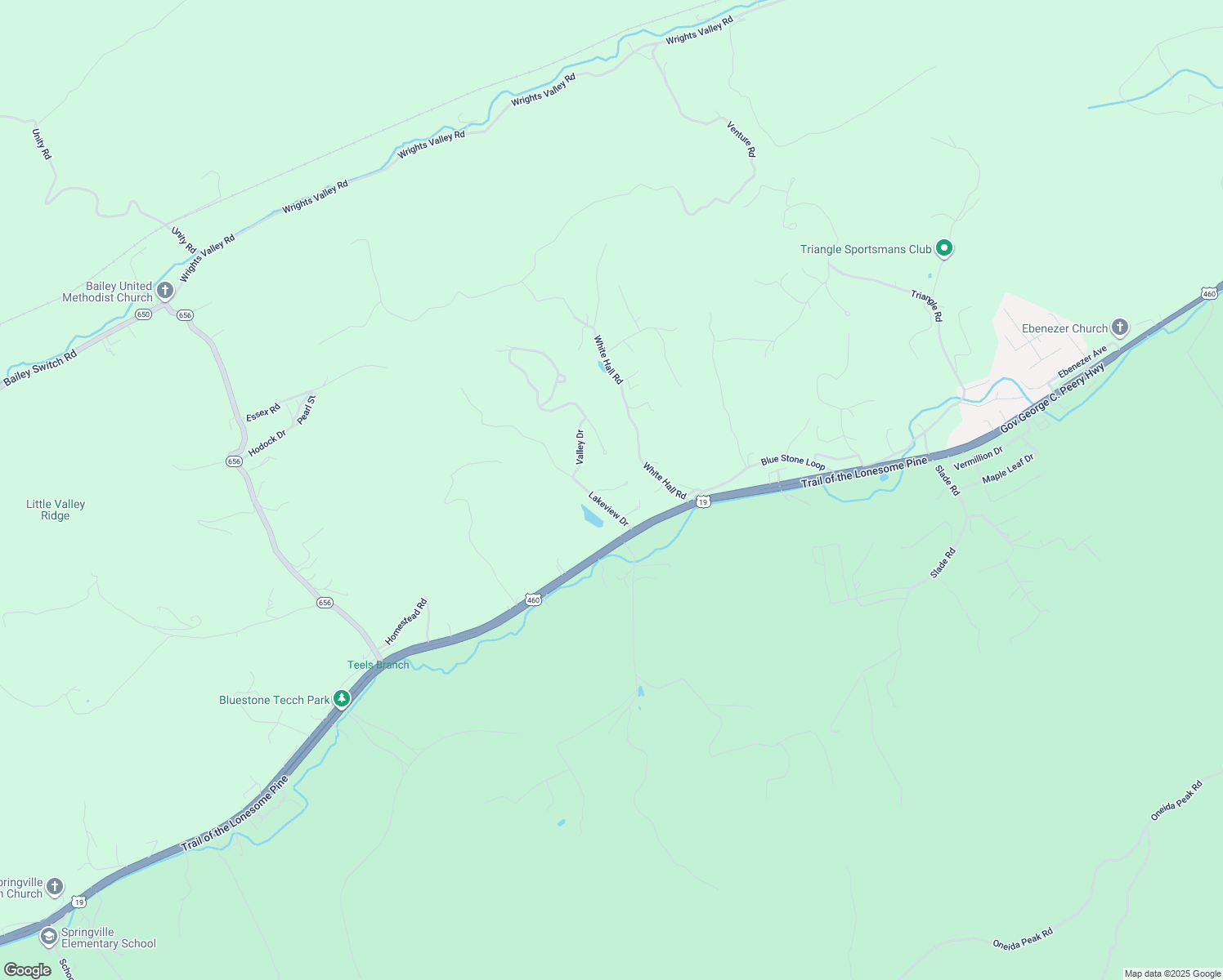 map of restaurants, bars, coffee shops, grocery stores, and more near Delp Street in Tazewell County