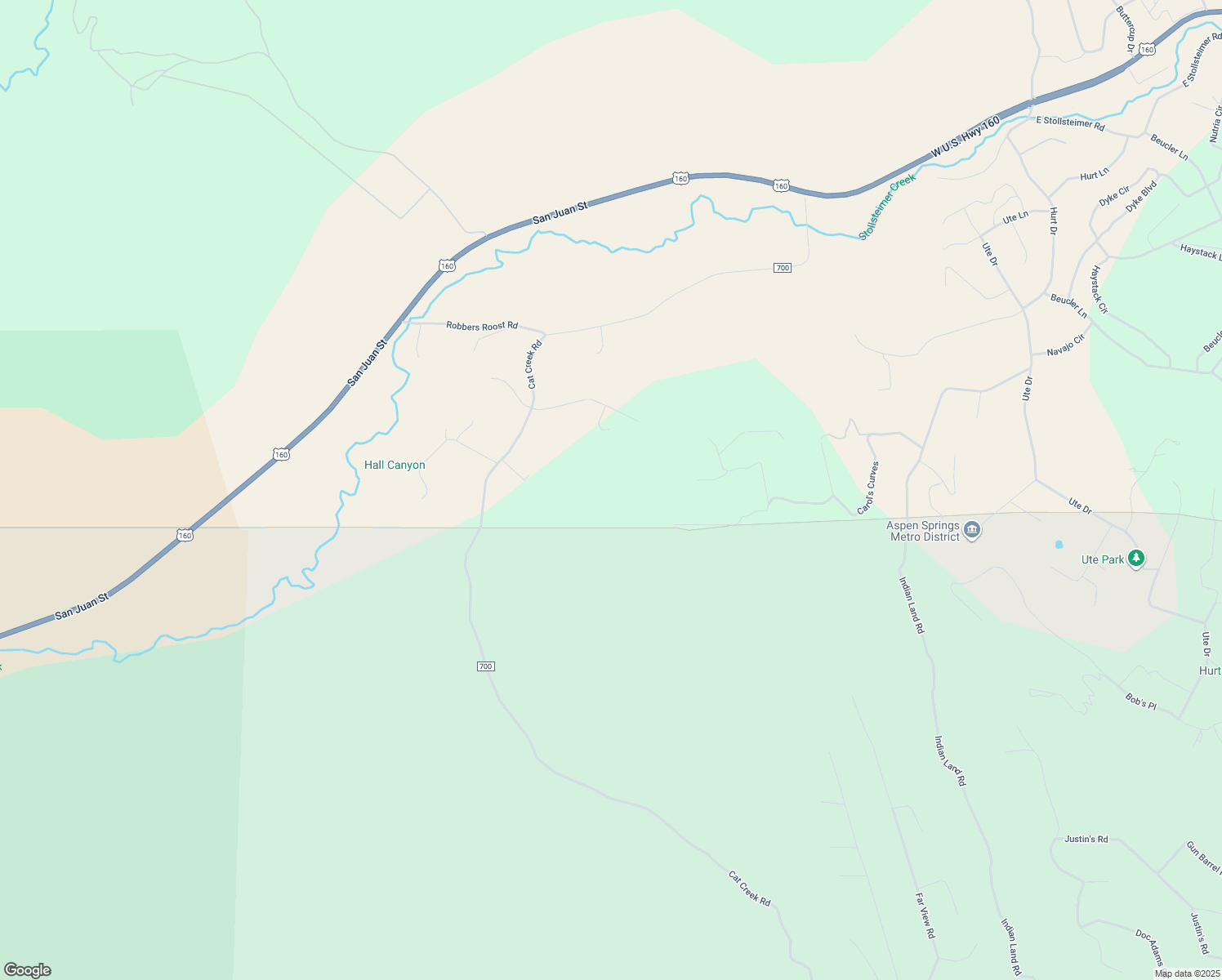 map of restaurants, bars, coffee shops, grocery stores, and more near 319 Silver Circle in Pagosa Springs
