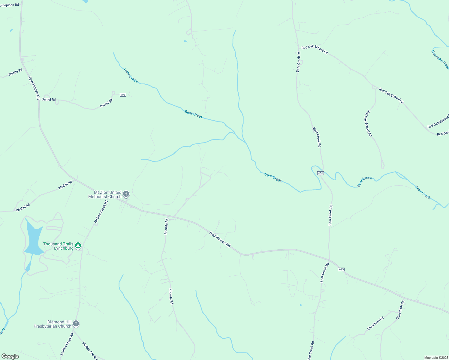 map of restaurants, bars, coffee shops, grocery stores, and more near 287 Memory Lane in Rustburg