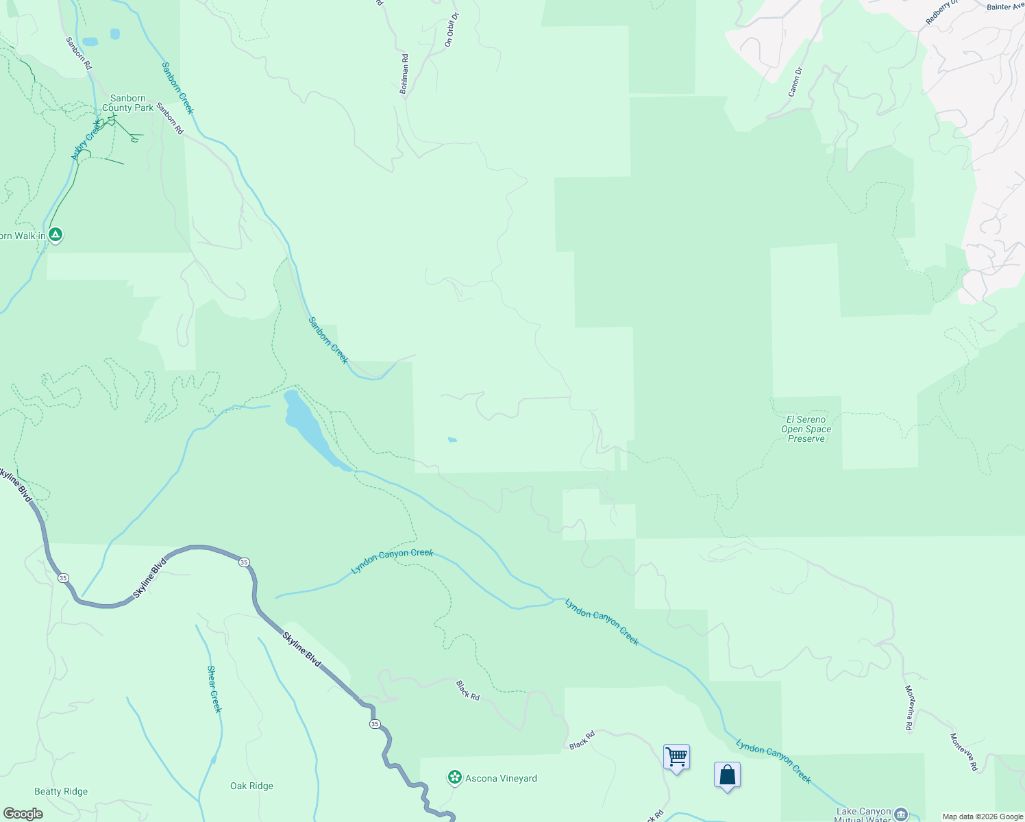 map of restaurants, bars, coffee shops, grocery stores, and more near 16999 McGill Road in Saratoga