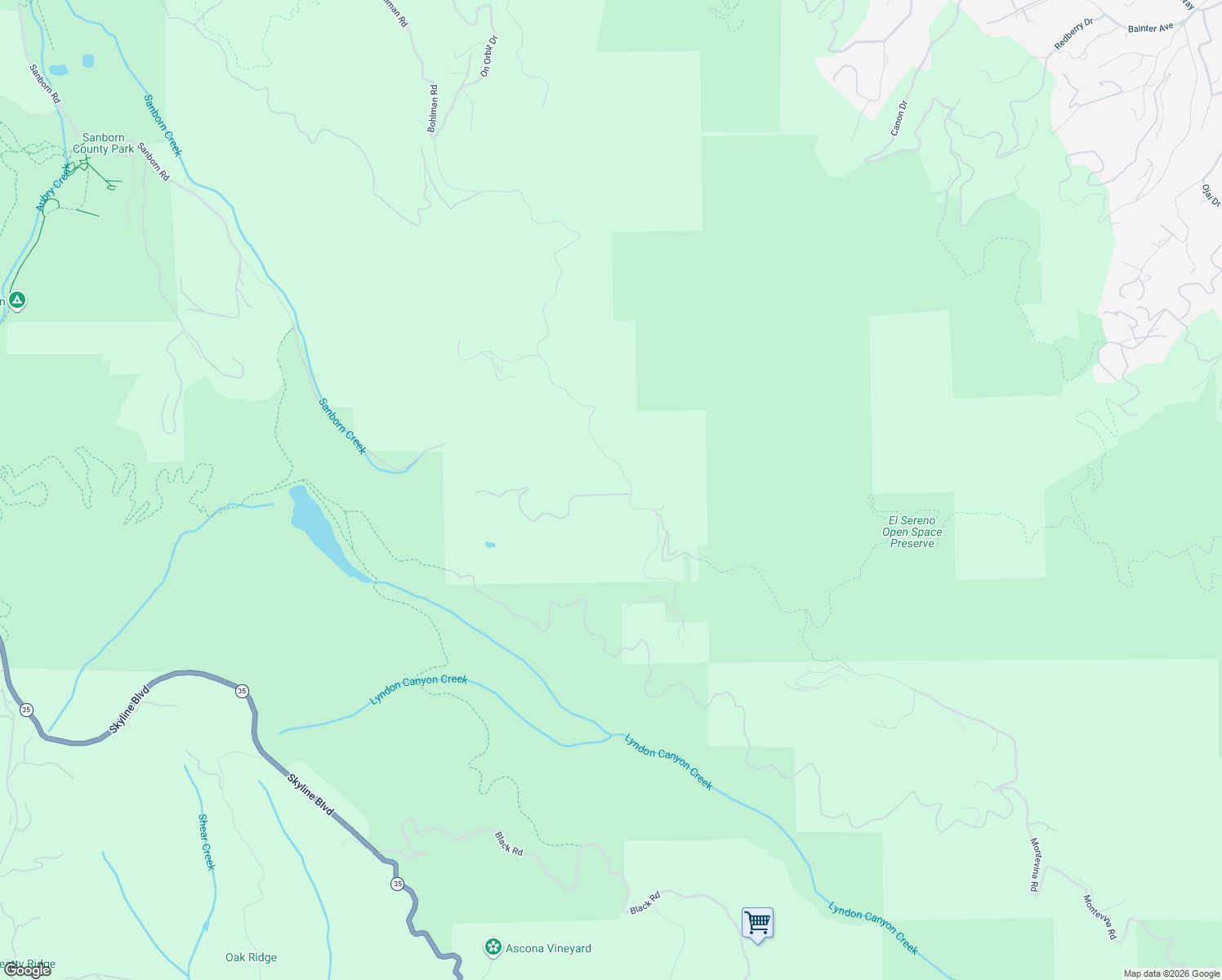 map of restaurants, bars, coffee shops, grocery stores, and more near 17035 Bohlman Road in Saratoga