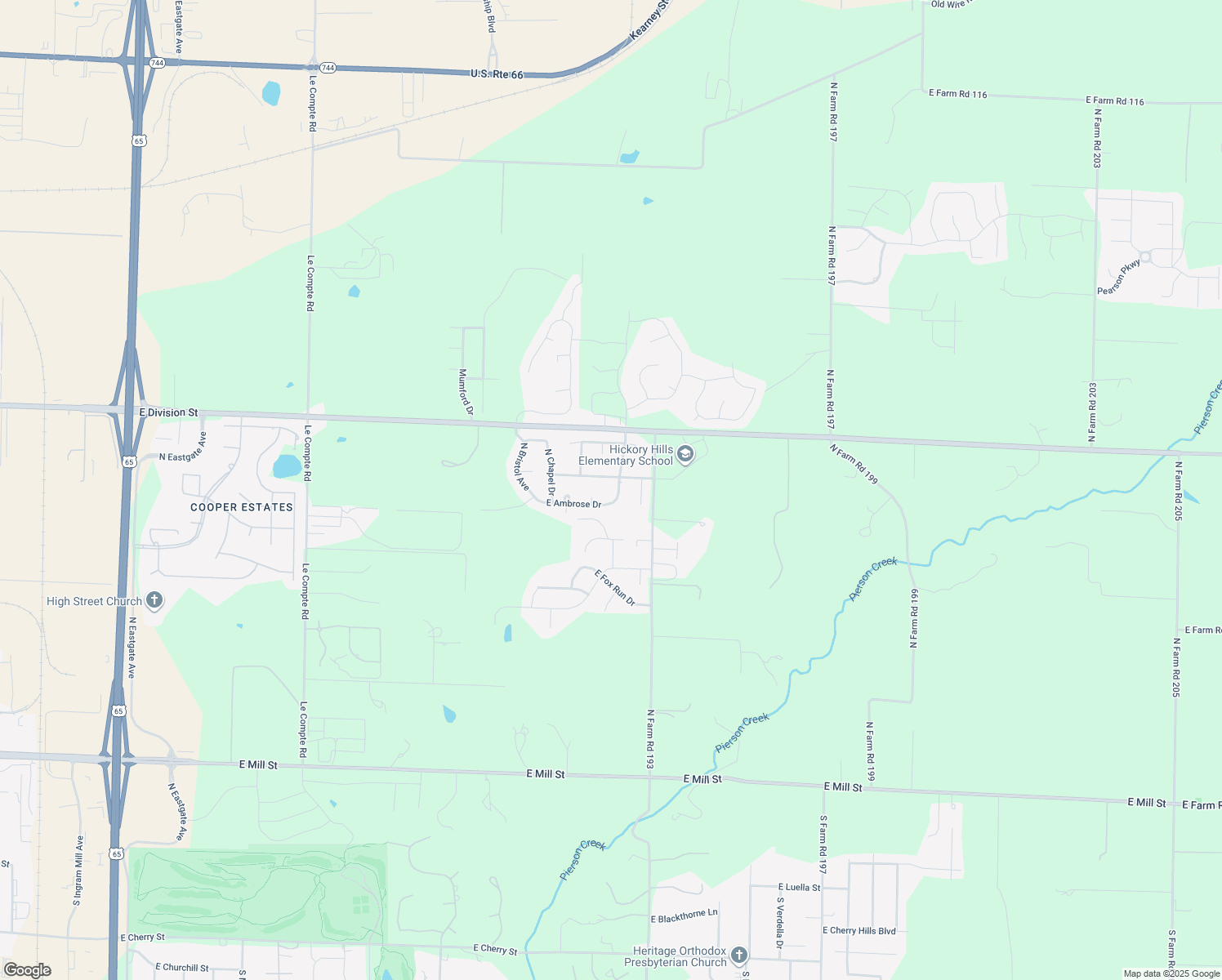 map of restaurants, bars, coffee shops, grocery stores, and more near 1371 Marlowe Avenue in Springfield