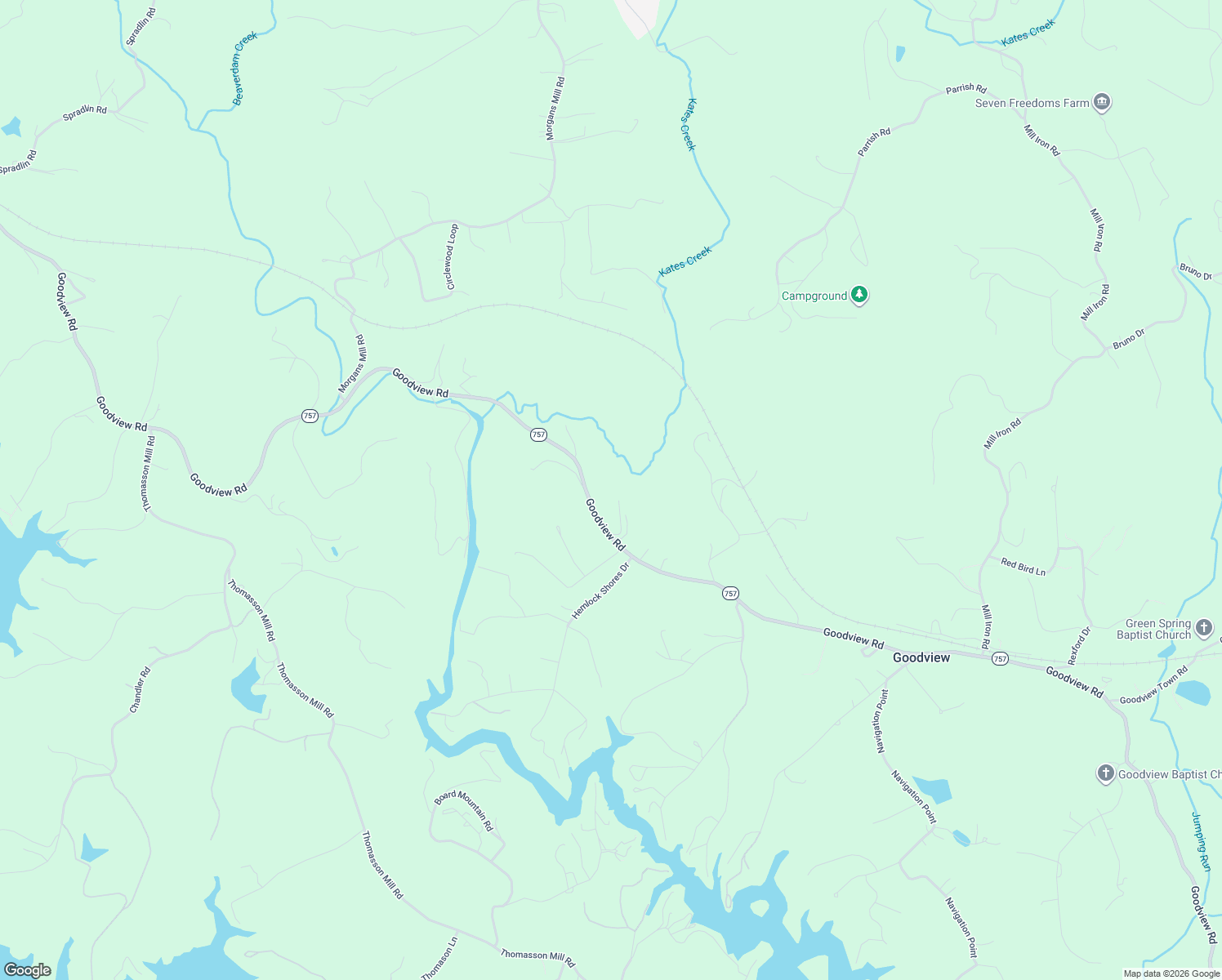 map of restaurants, bars, coffee shops, grocery stores, and more near 6548 Goodview Road in Vinton