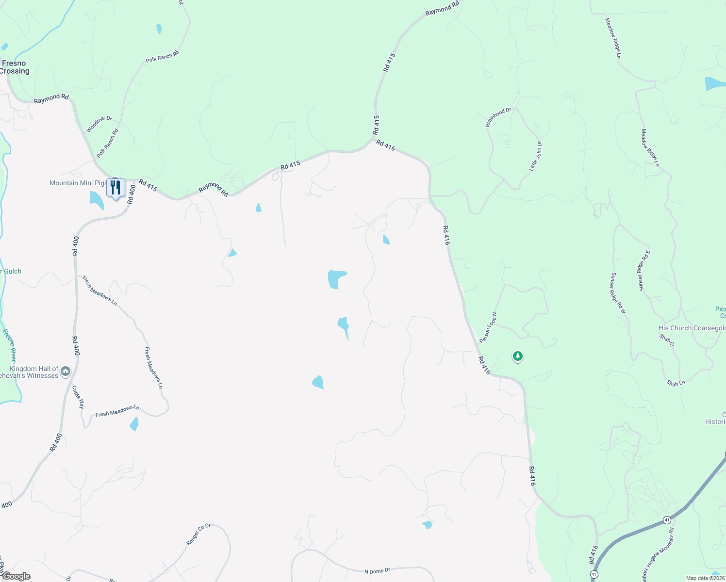 map of restaurants, bars, coffee shops, grocery stores, and more near 32374 Water Gulch Road in Coarsegold