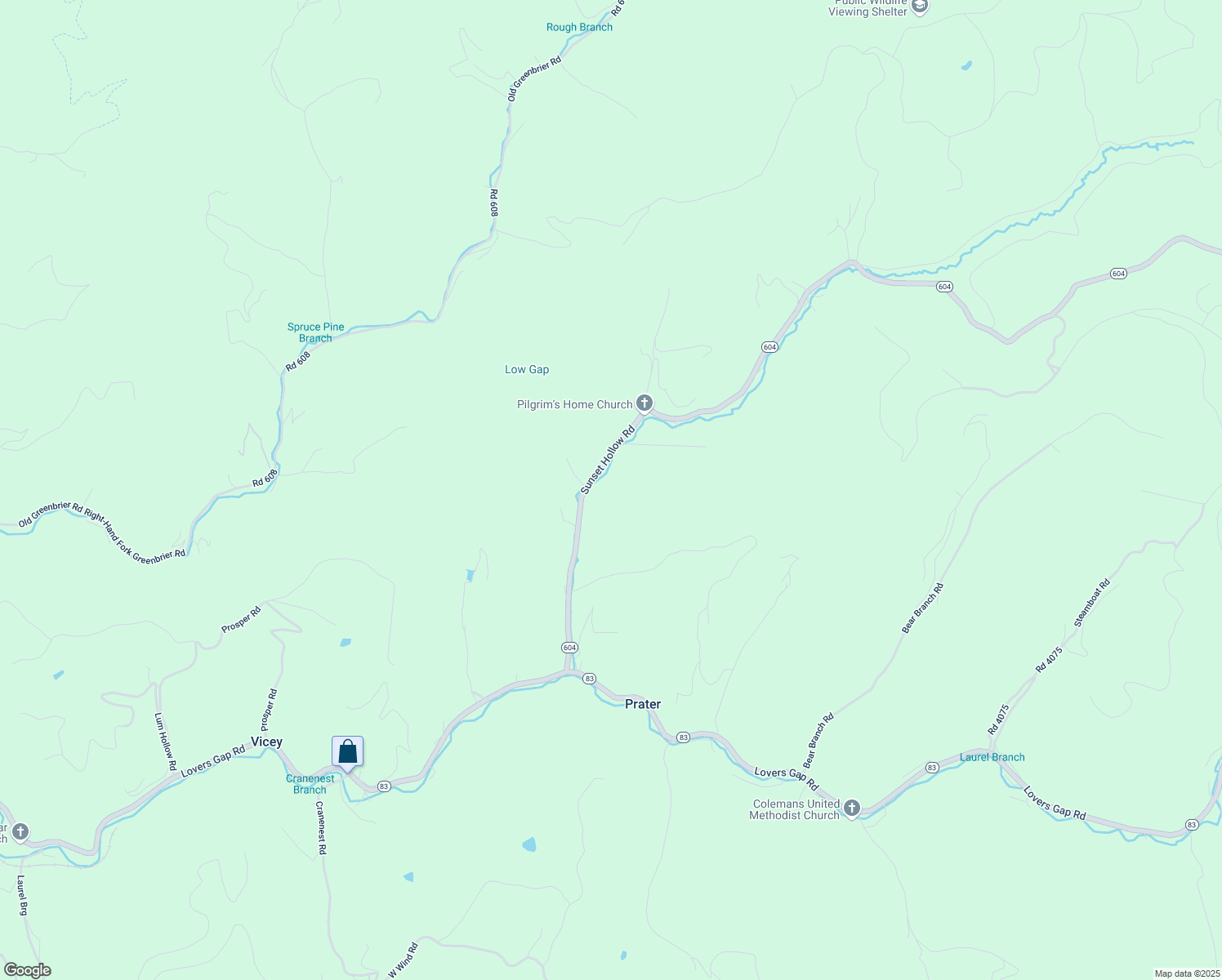 map of restaurants, bars, coffee shops, grocery stores, and more near 1554 Sunset Hollow Road in Grundy