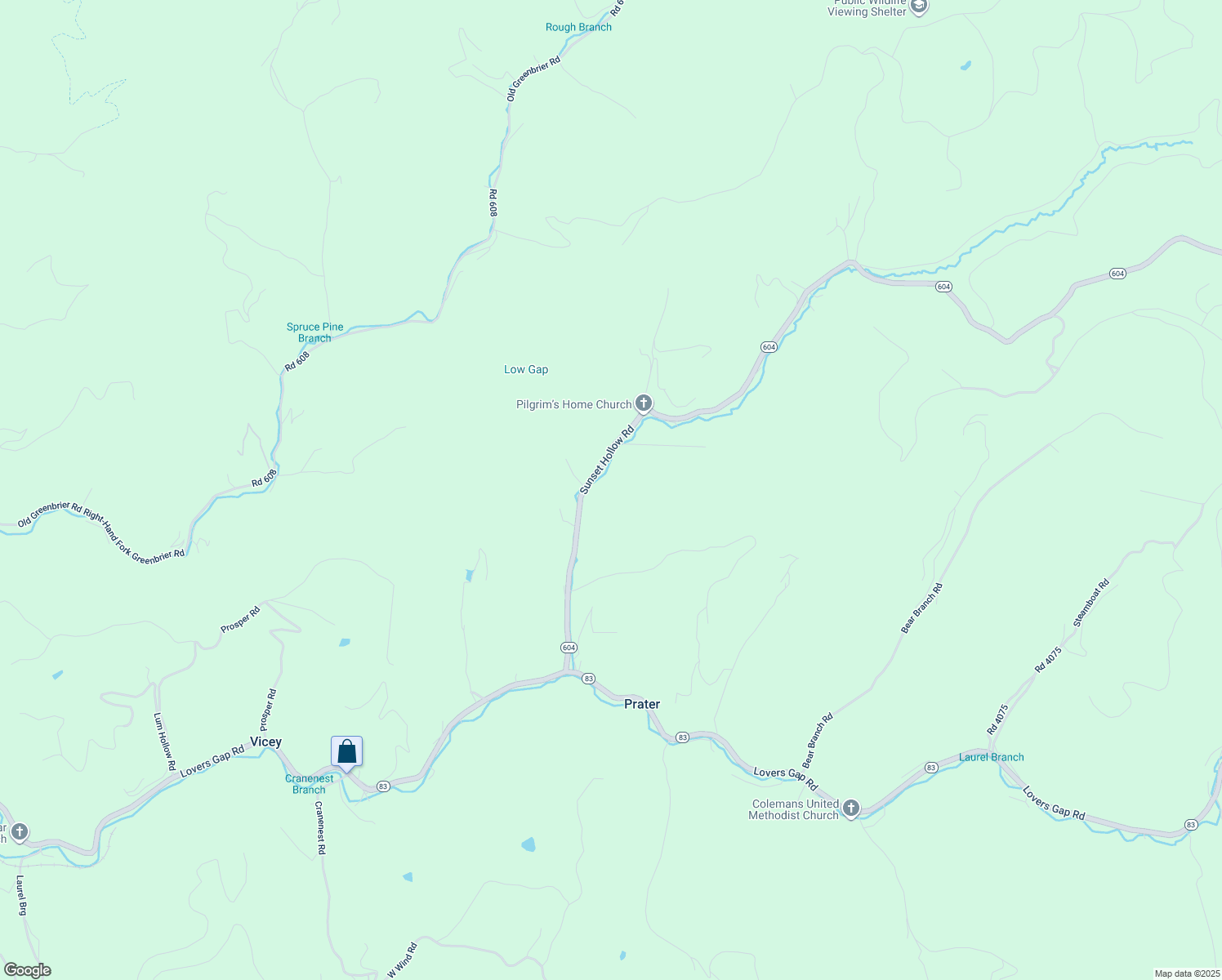 map of restaurants, bars, coffee shops, grocery stores, and more near 1554 Sunset Hollow Road in Grundy