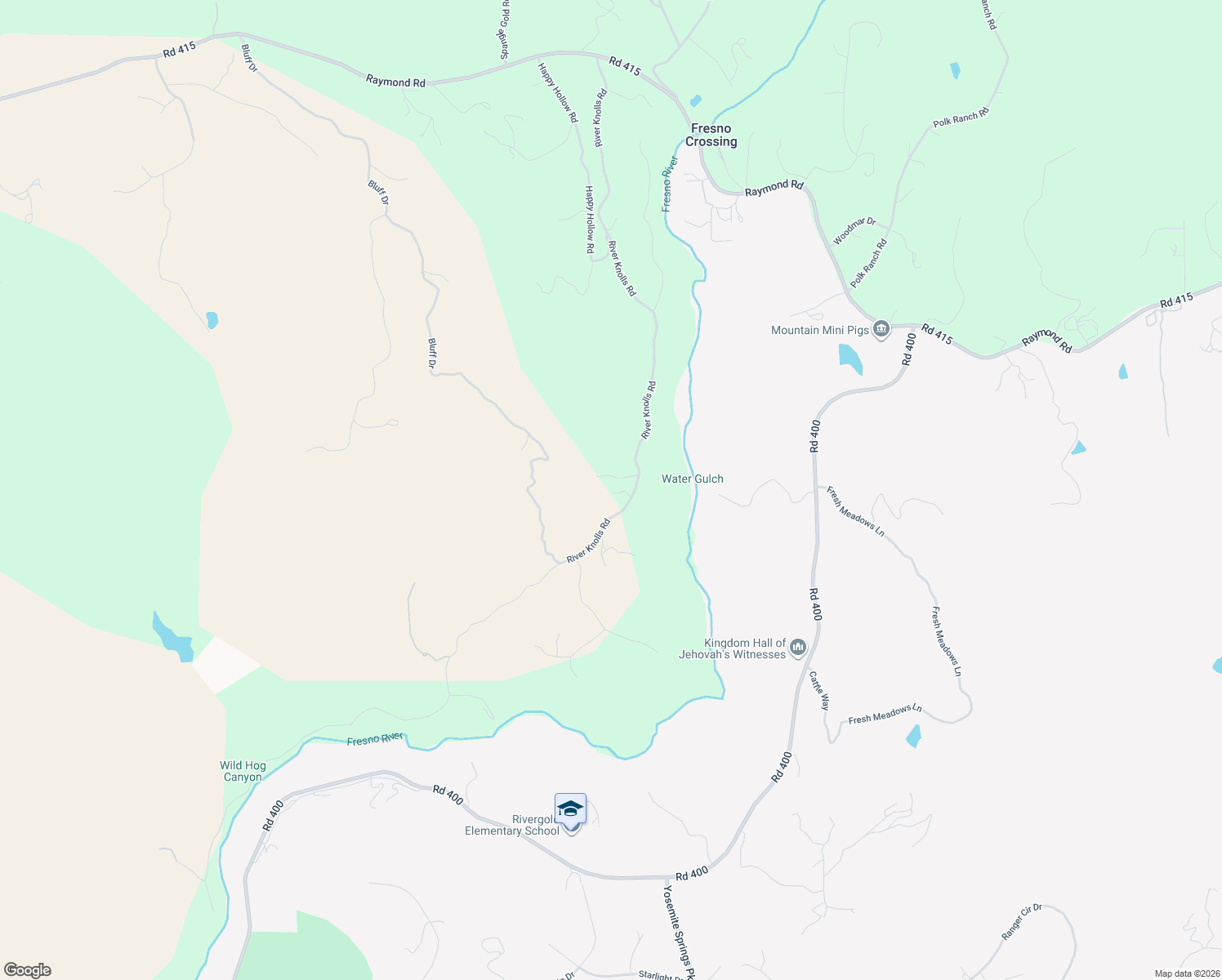 map of restaurants, bars, coffee shops, grocery stores, and more near 32628 River Knolls Road in Coarsegold