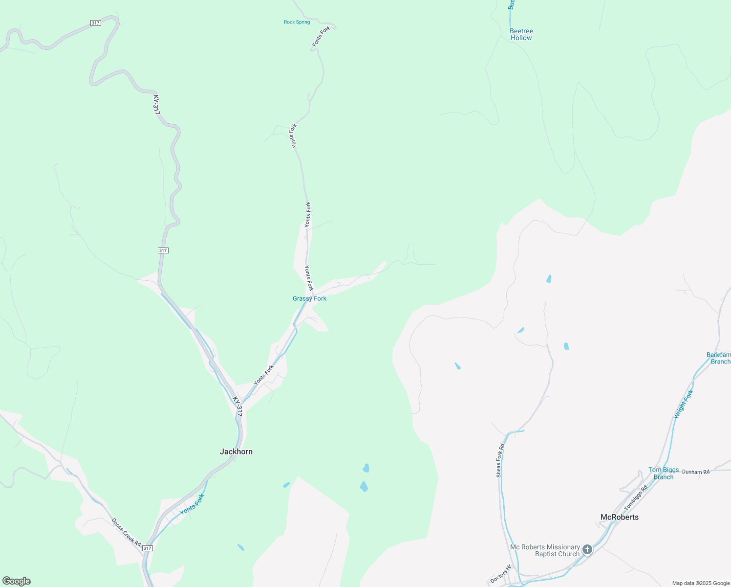 map of restaurants, bars, coffee shops, grocery stores, and more near 288 Grassy Fork Road in Jackhorn