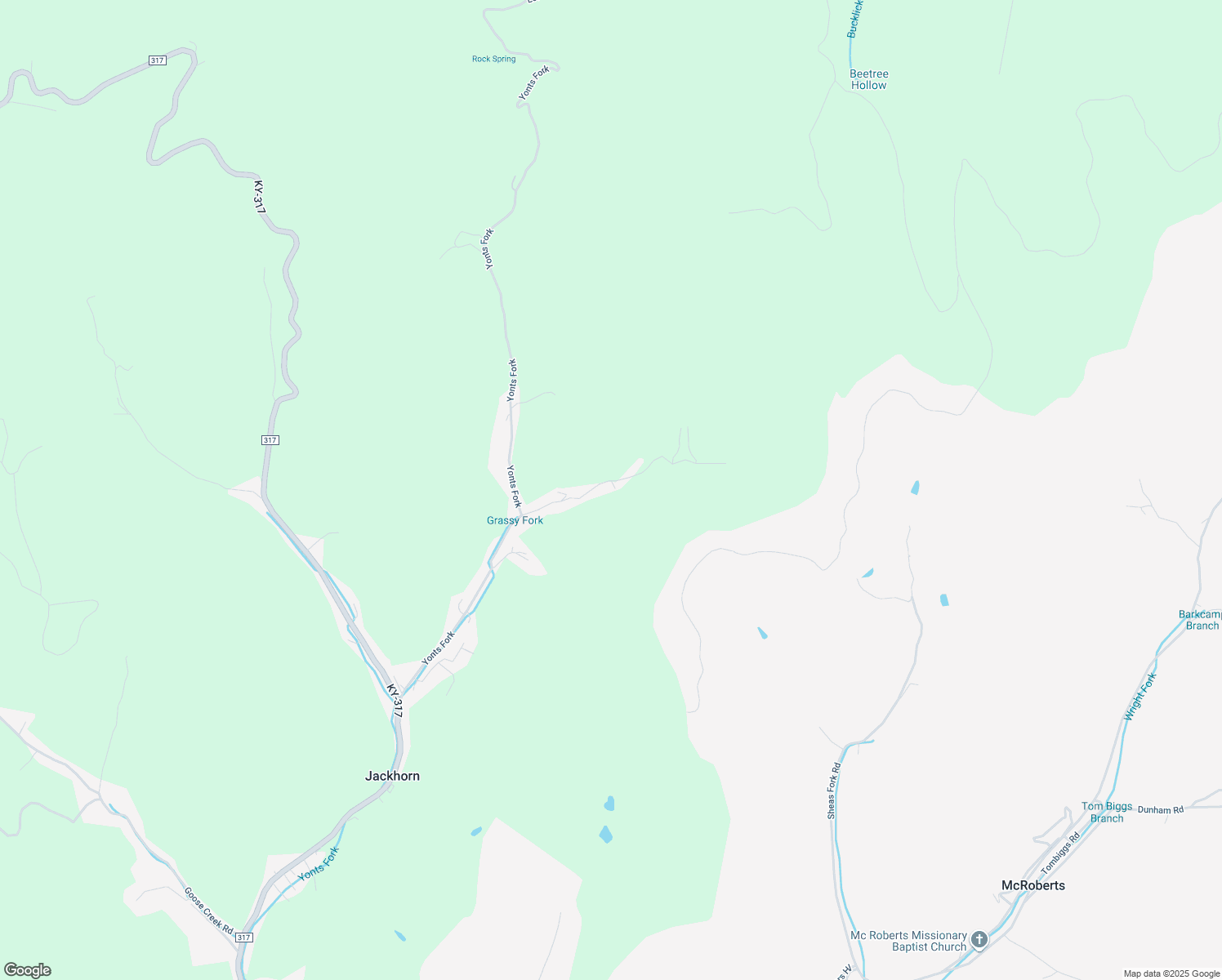 map of restaurants, bars, coffee shops, grocery stores, and more near 288 Grassy Fork Road in Jackhorn