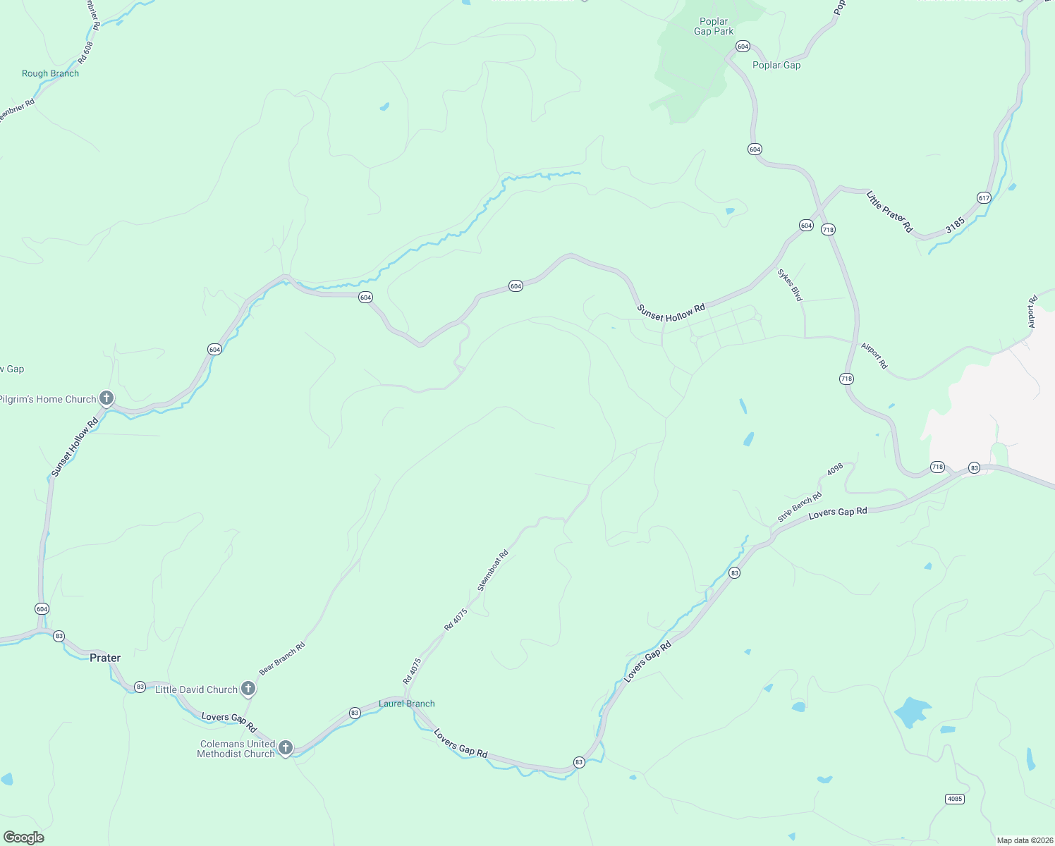map of restaurants, bars, coffee shops, grocery stores, and more near 2346 Bear Branch Road in Vansant