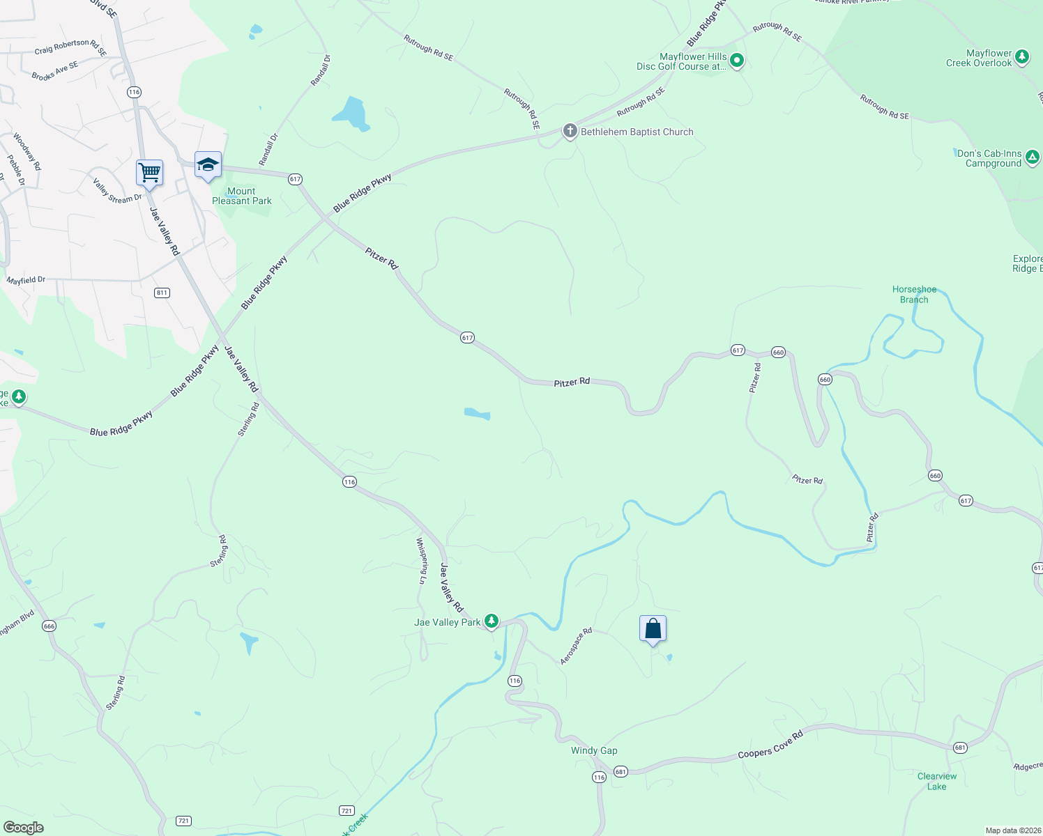map of restaurants, bars, coffee shops, grocery stores, and more near 3801-3959 Saul Lane in Roanoke