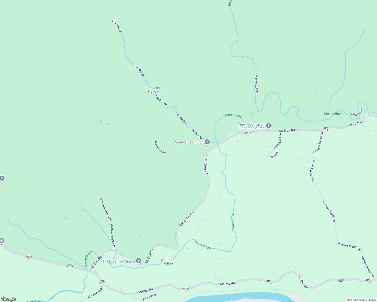 map of restaurants, bars, coffee shops, grocery stores, and more near 2282 Mash Run Road in Blacksburg