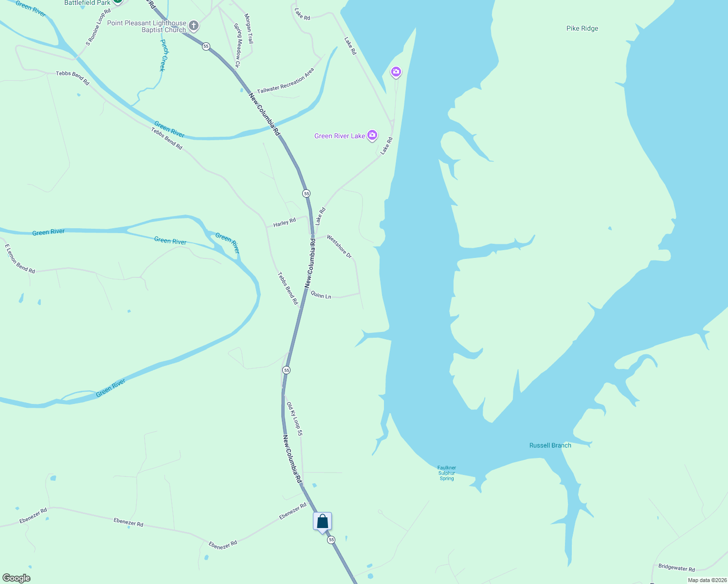 map of restaurants, bars, coffee shops, grocery stores, and more near 2-298 Quinn Lane in Campbellsville